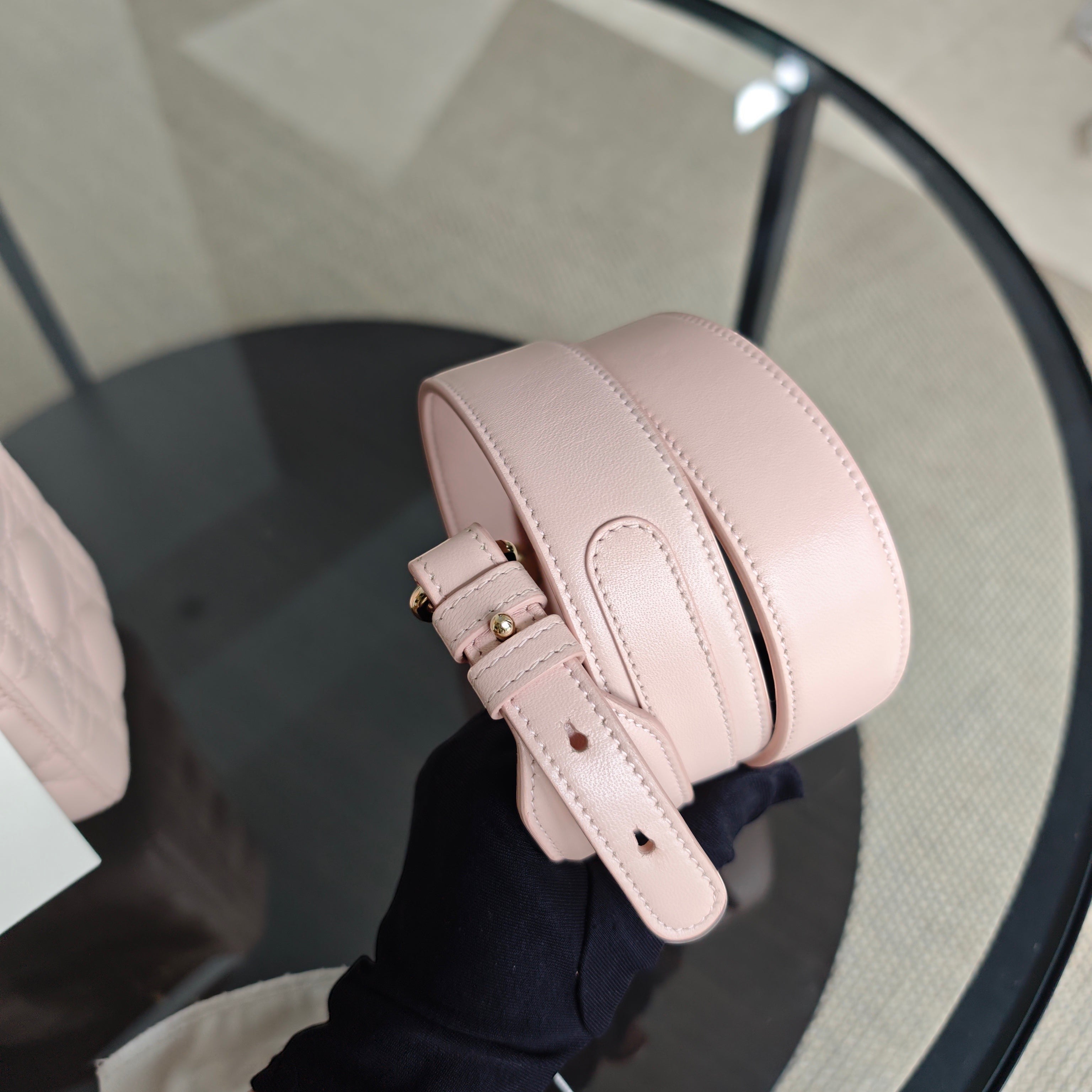 Dior Lady Small Flap - Cannage Lambskin Light Sakura Pink Gold Hardware