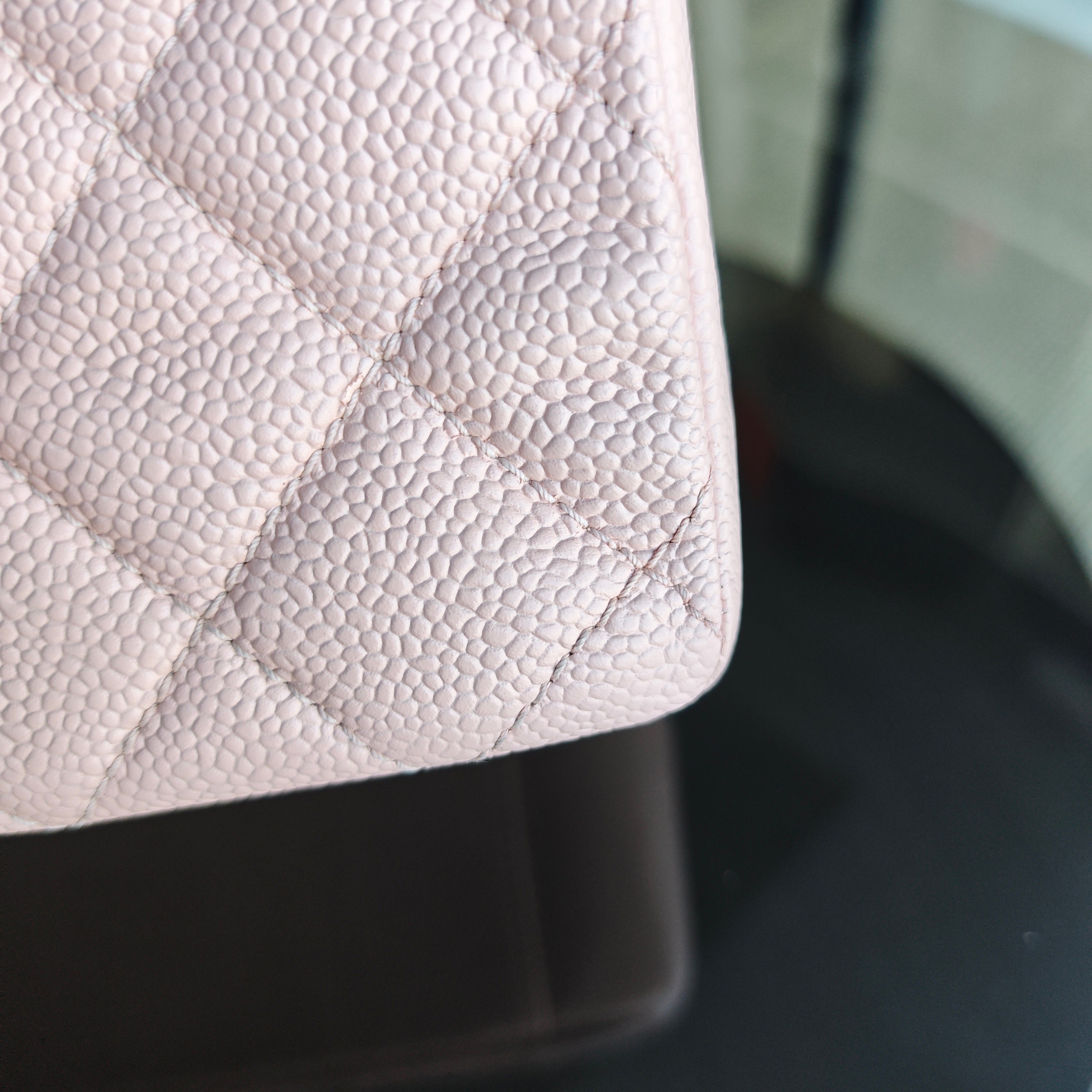 Chanel GST Grand Shopping Tote - Caviar Quilted Grained Calfskin Sakura Pink Silver Hardware Series 17