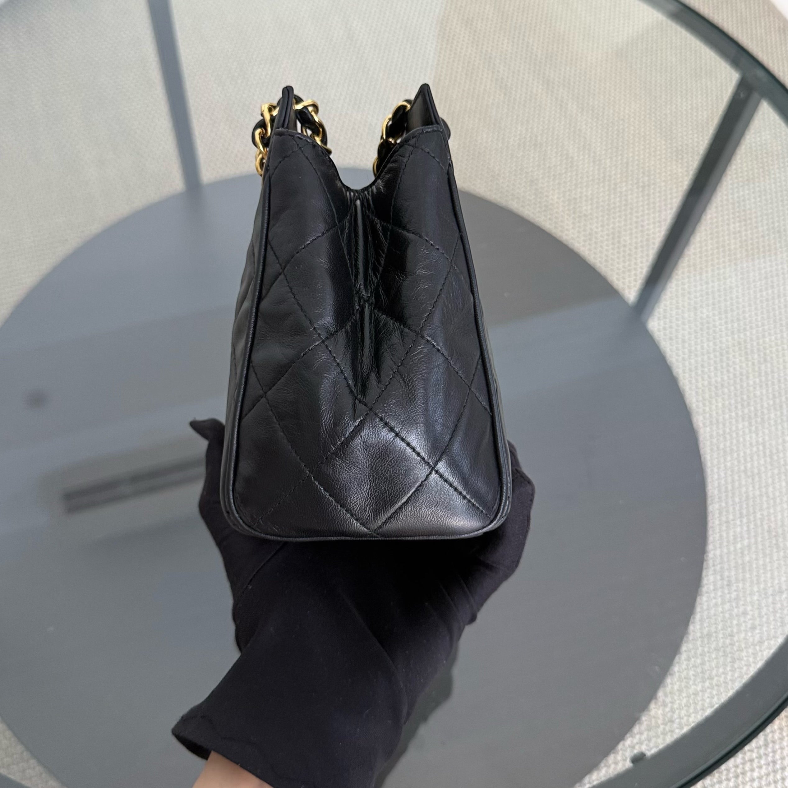 Chanel Clutch With Chain - Lambskin Quilted Black 24K Gold Hardware Series 3