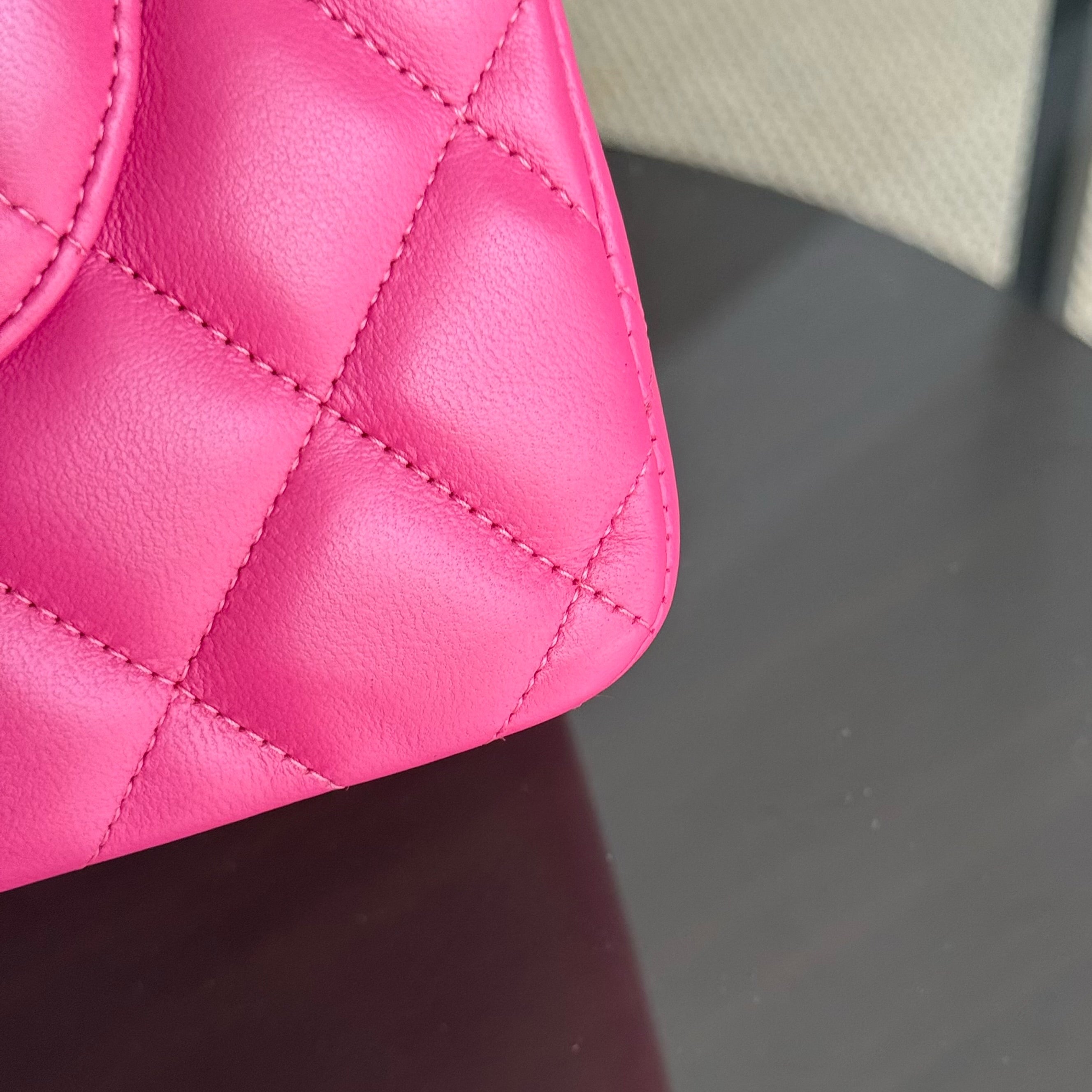Chanel Classic Flap Jumbo - Double Flap 30CM Quilted Lambskin Pink Gold Hardware Series 17