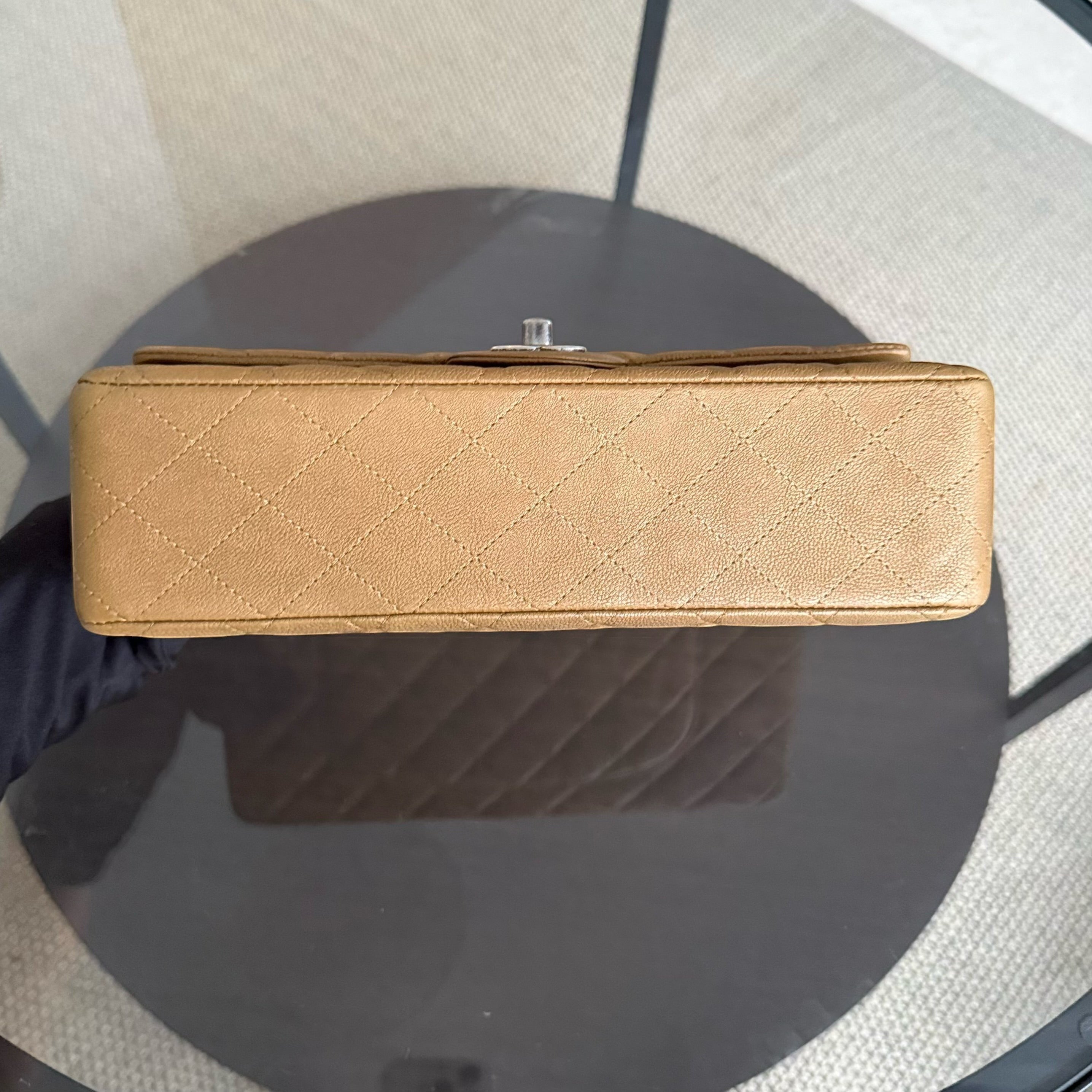 Chanel Classic Flap Medium - 25CM Caviar Quilted Bronze Color Ruthenium Silver Hardware Series 17