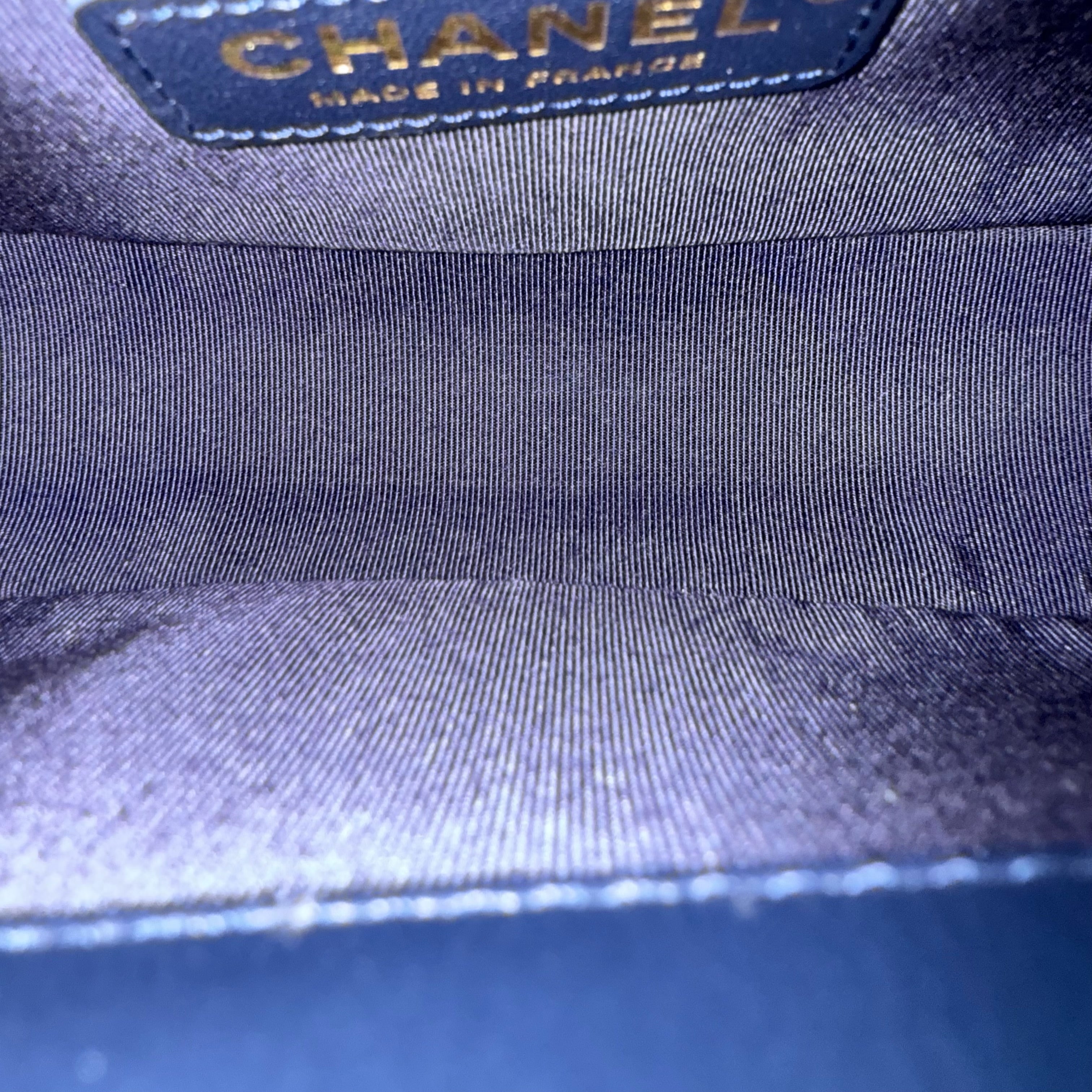 Chanel Boy Small - Calfskin 20CM Quilted Dark Blue Gold Hardware Series 25