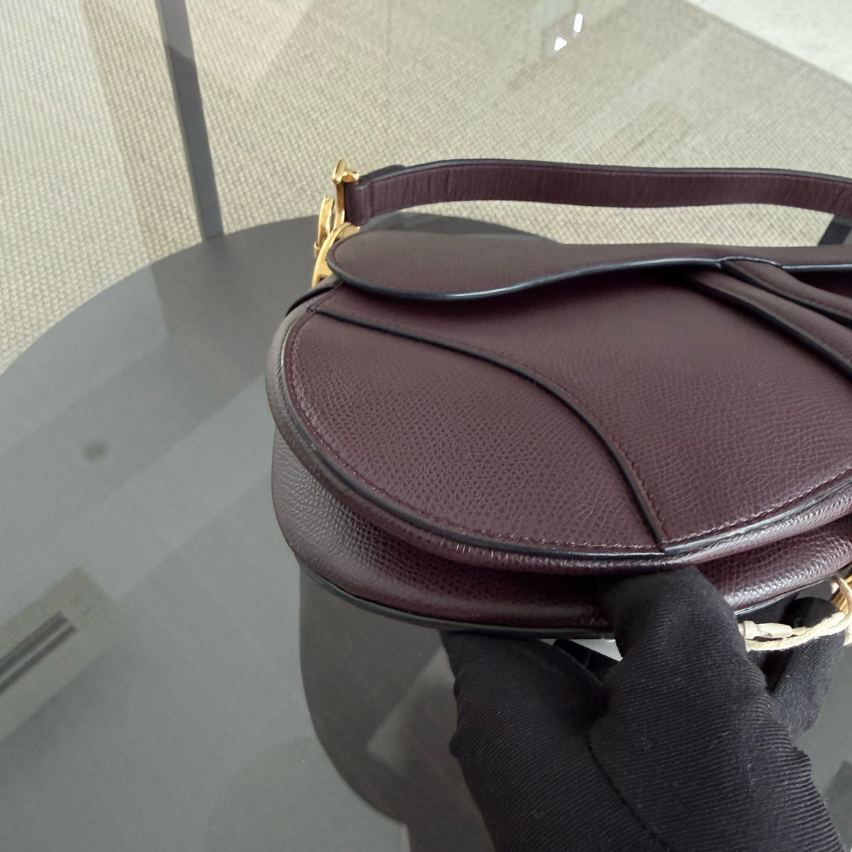 Dior Saddle Medium - Caviar Black Gold Hardware with Strap