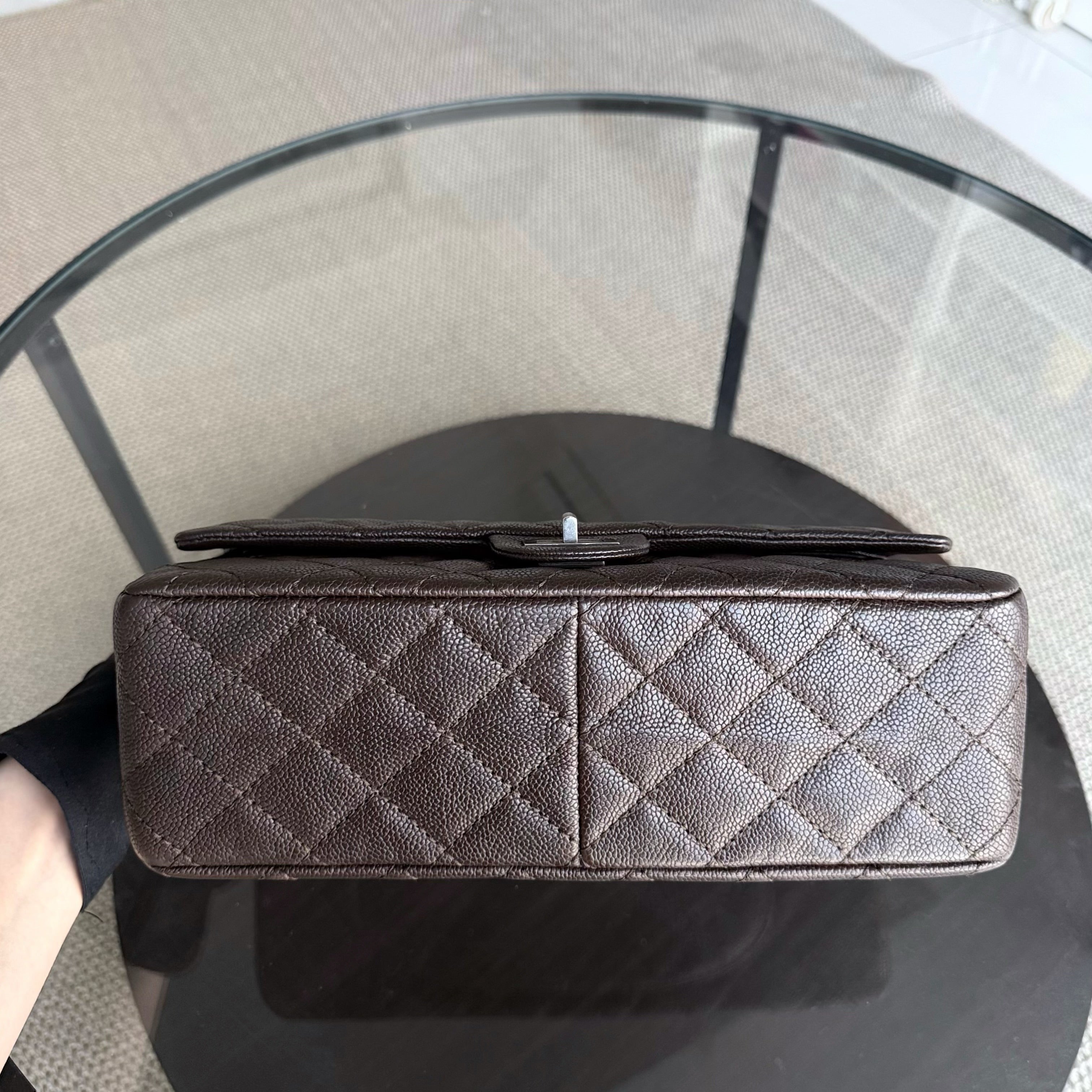 Chanel 2.55 Reissue 226 - 28CM Quilted Caviar Dark Brown Silver Hardware Series 14