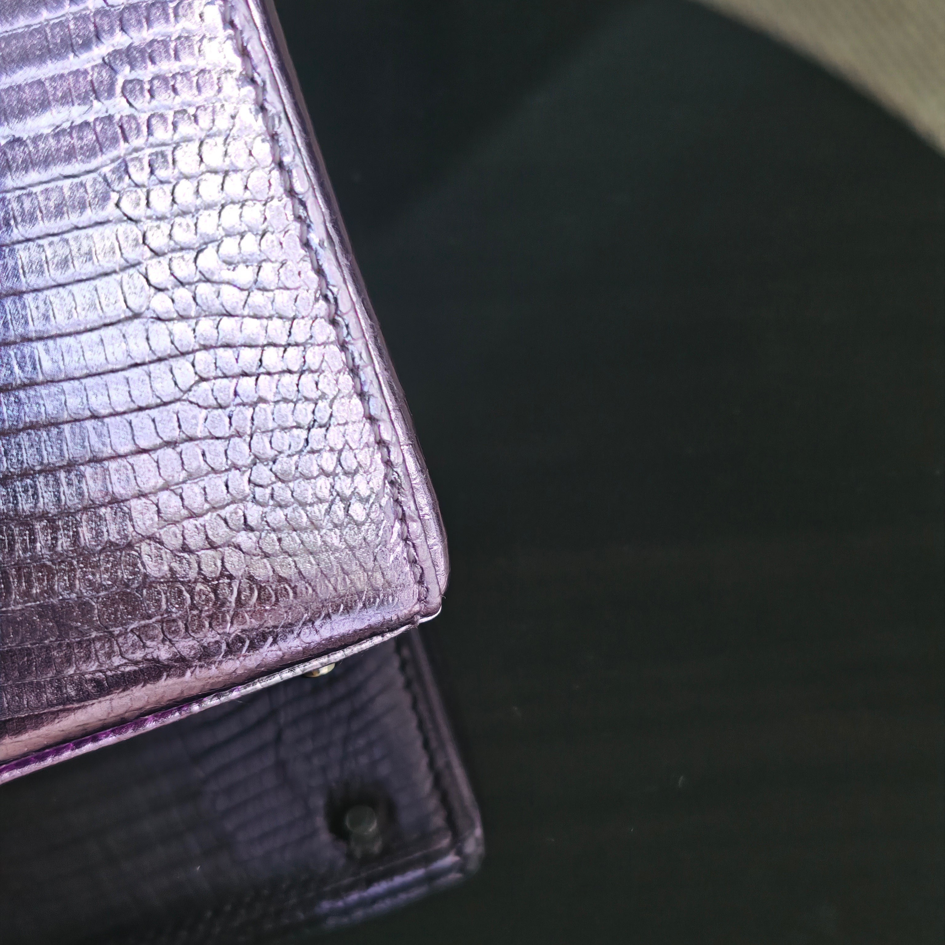 Dior Lady Mini - Exotic Lizard Light Purple Silver Hardware
