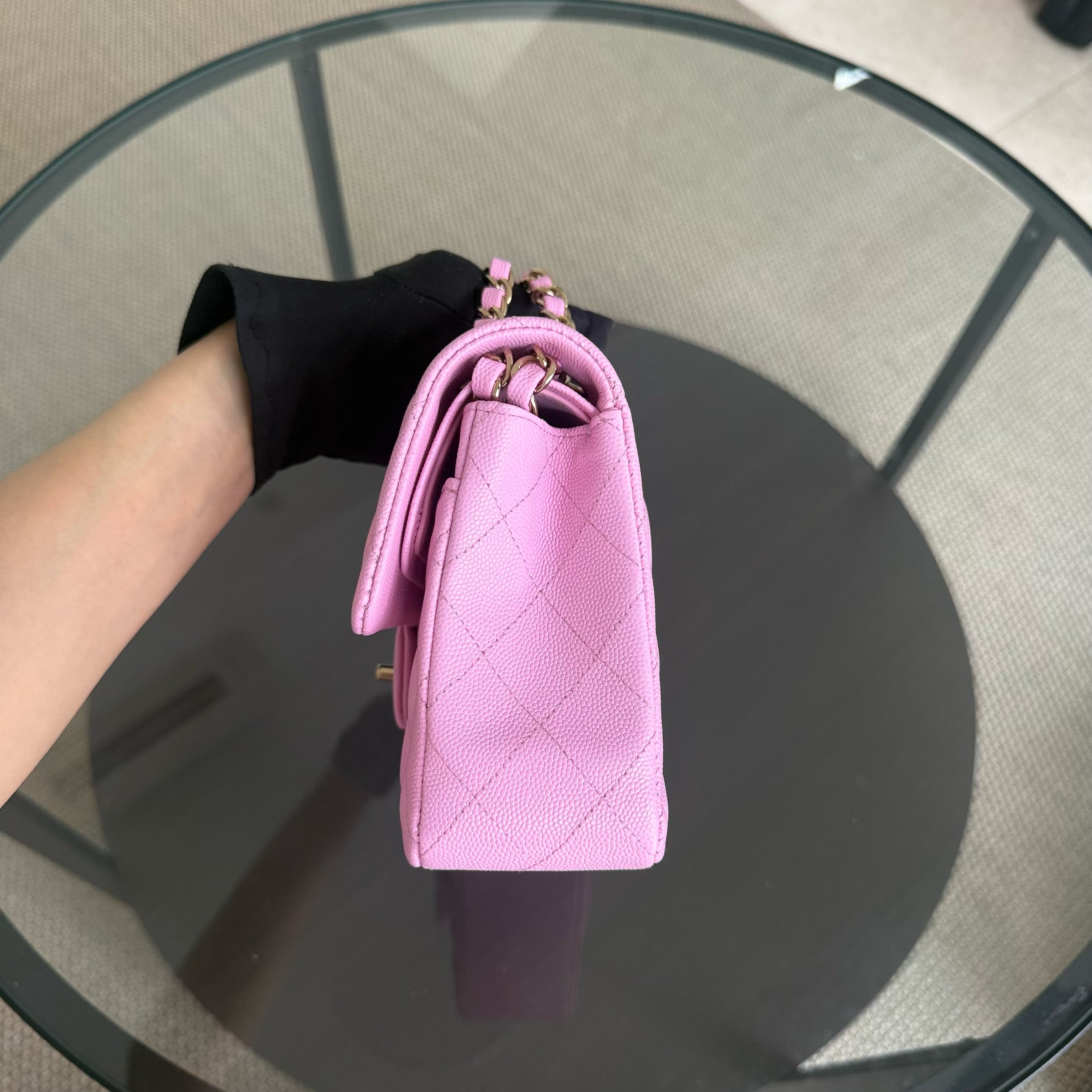 Chanel Classic Flap Small - Caviar 23CM Quilted Barbie Pink Light Gold Hardware Microchip