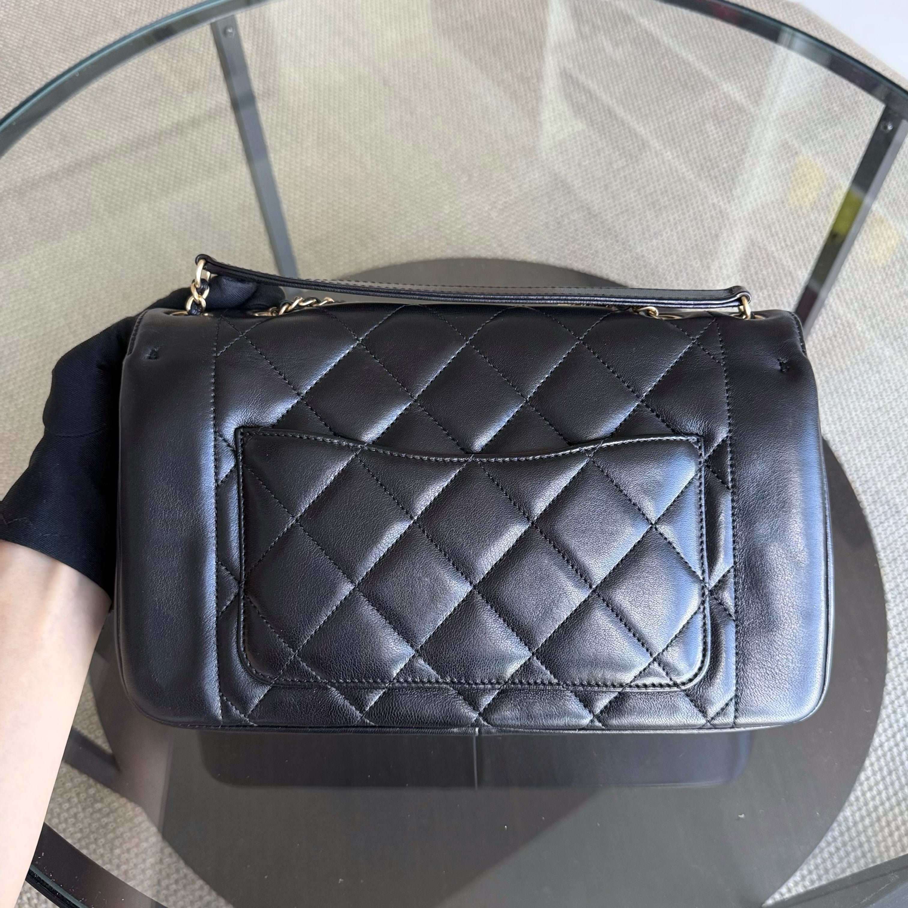 Chanel Diana Reissue - Quilted Lambskin 28CM Black Gold Hardware Series 20