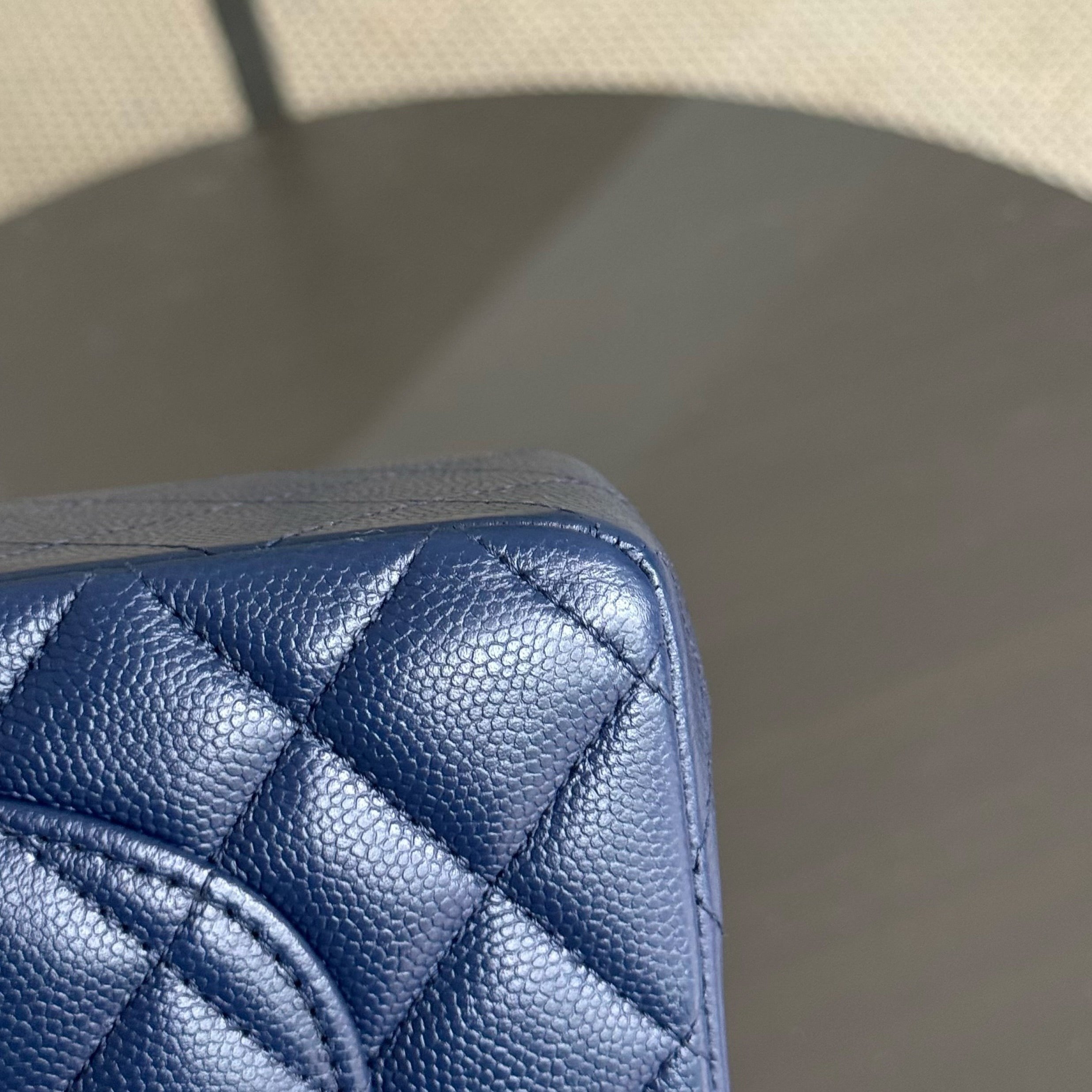 Chanel Classic Flap Small - Caviar 23CM Quilted Dark Blue Gold Hardware Series 24