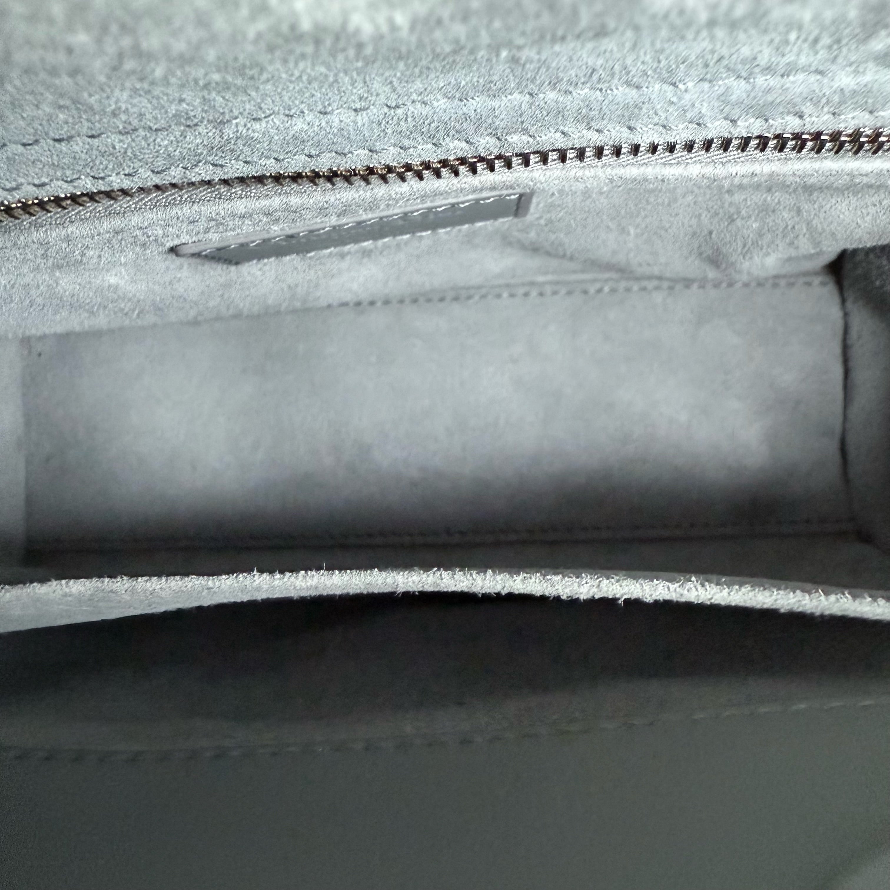 Dior Lady Small ABC - All Gray Grey Cannage Calfskin Black Hardware