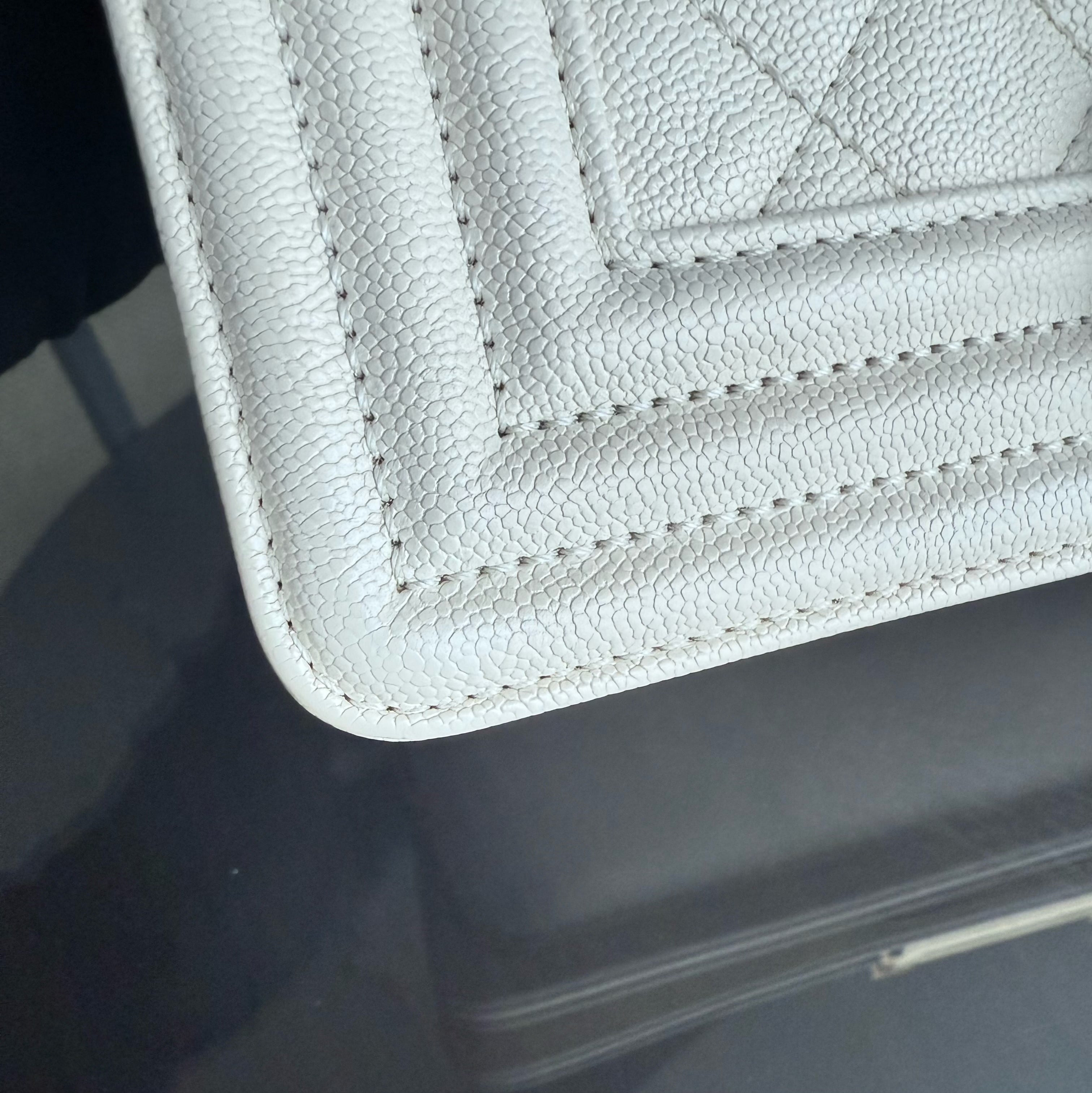 Chanel Boy Small - Caviar Quilted Cream White Gold Hardware 27