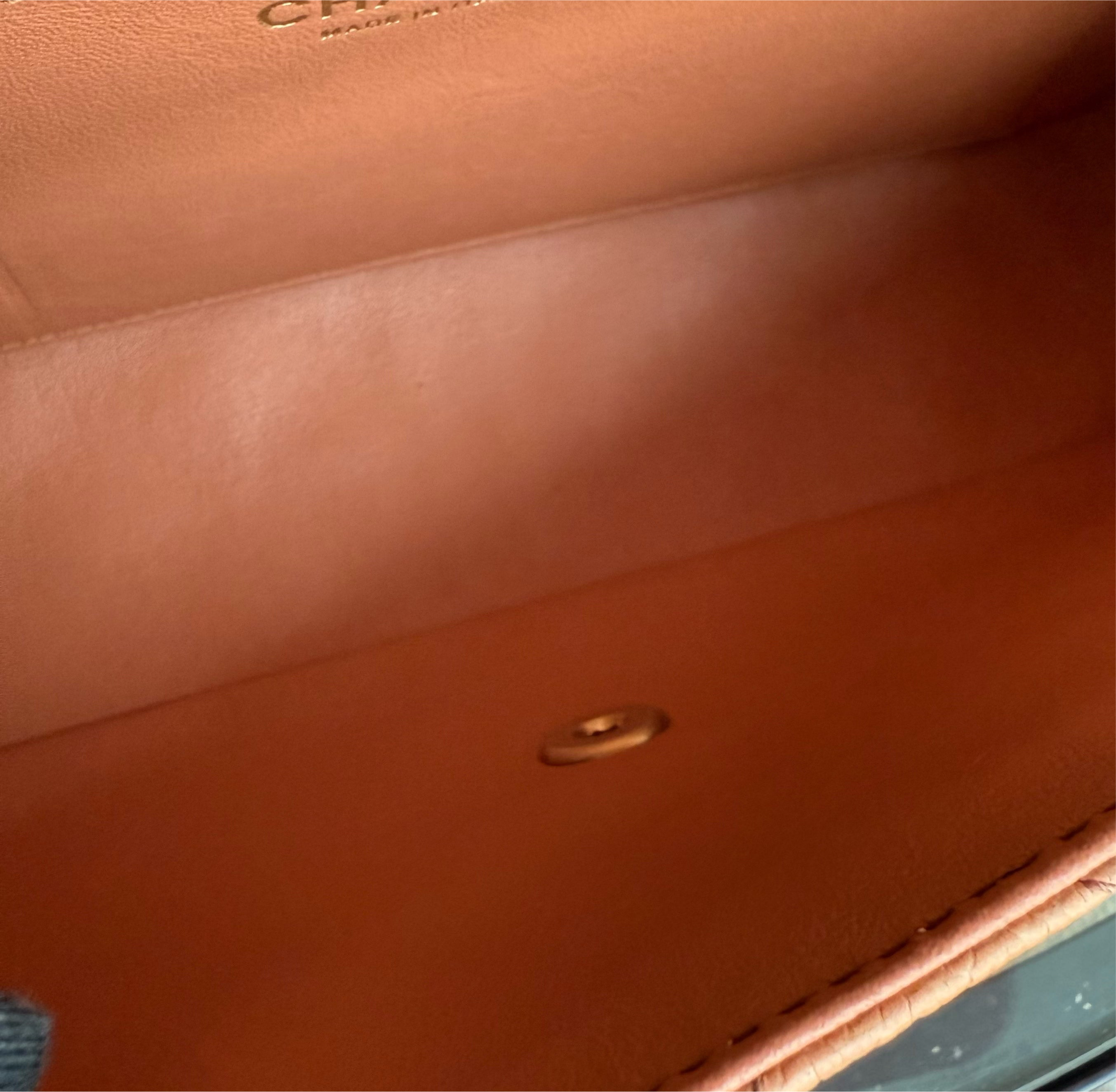 Chanel Seasonal Flap Two-tone - Caviar Quilted Caramel Orange Gold Hardware Series 21