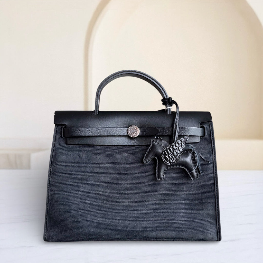 Hermes Herbag Zip 31 Laque Black PHW