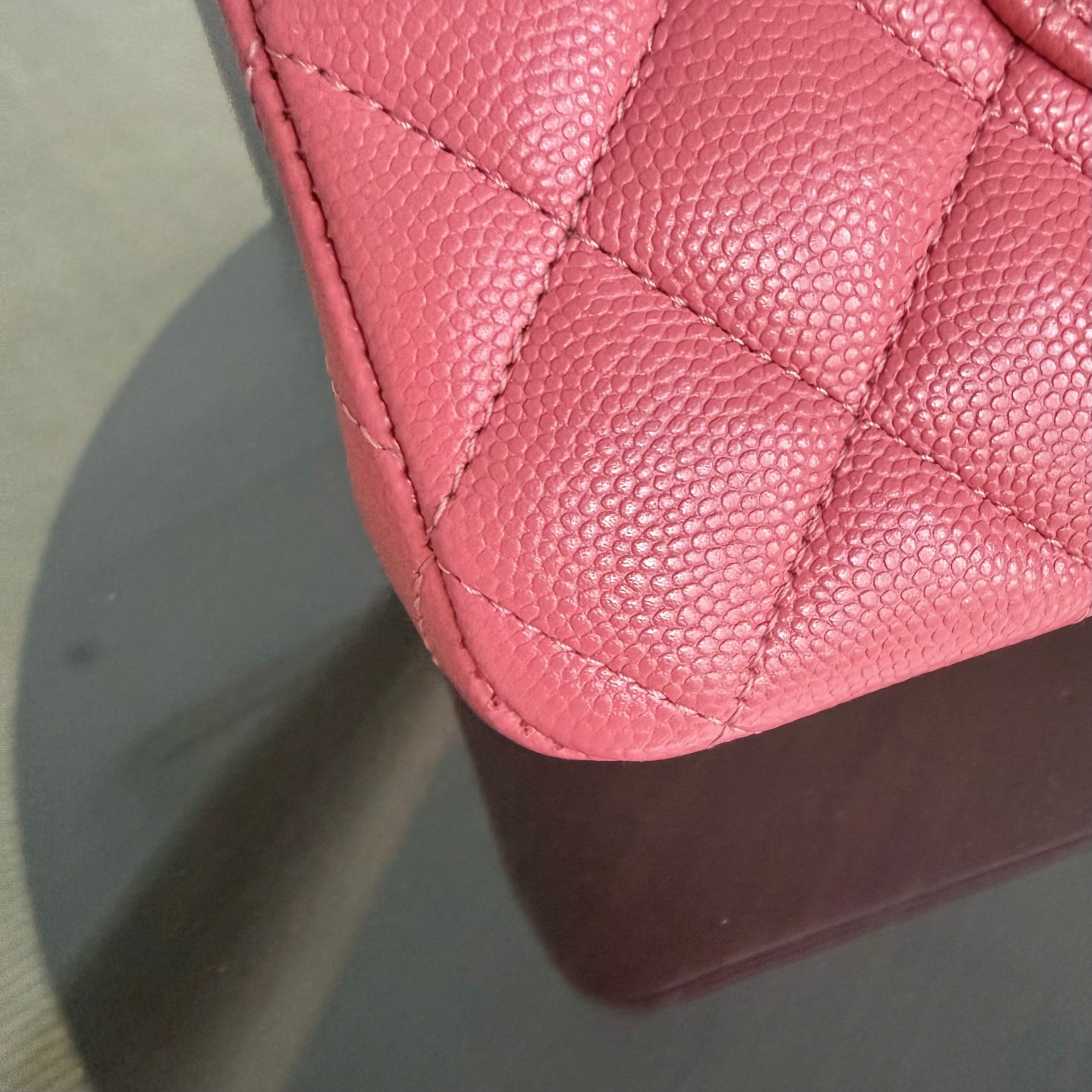 Chanel Classic Flap Medium - 25CM Quilted Caviar Barbie Pink Gold Hardware Series 28
