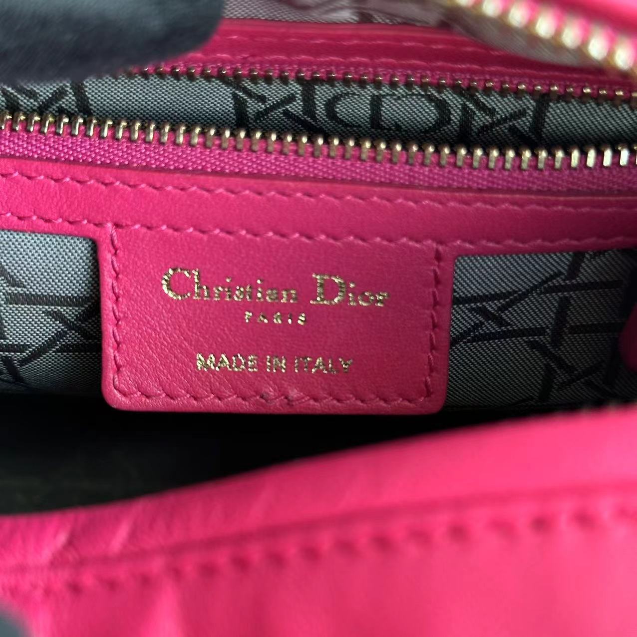 Lady Medium Cannage Lambskin Hot Pink GHW