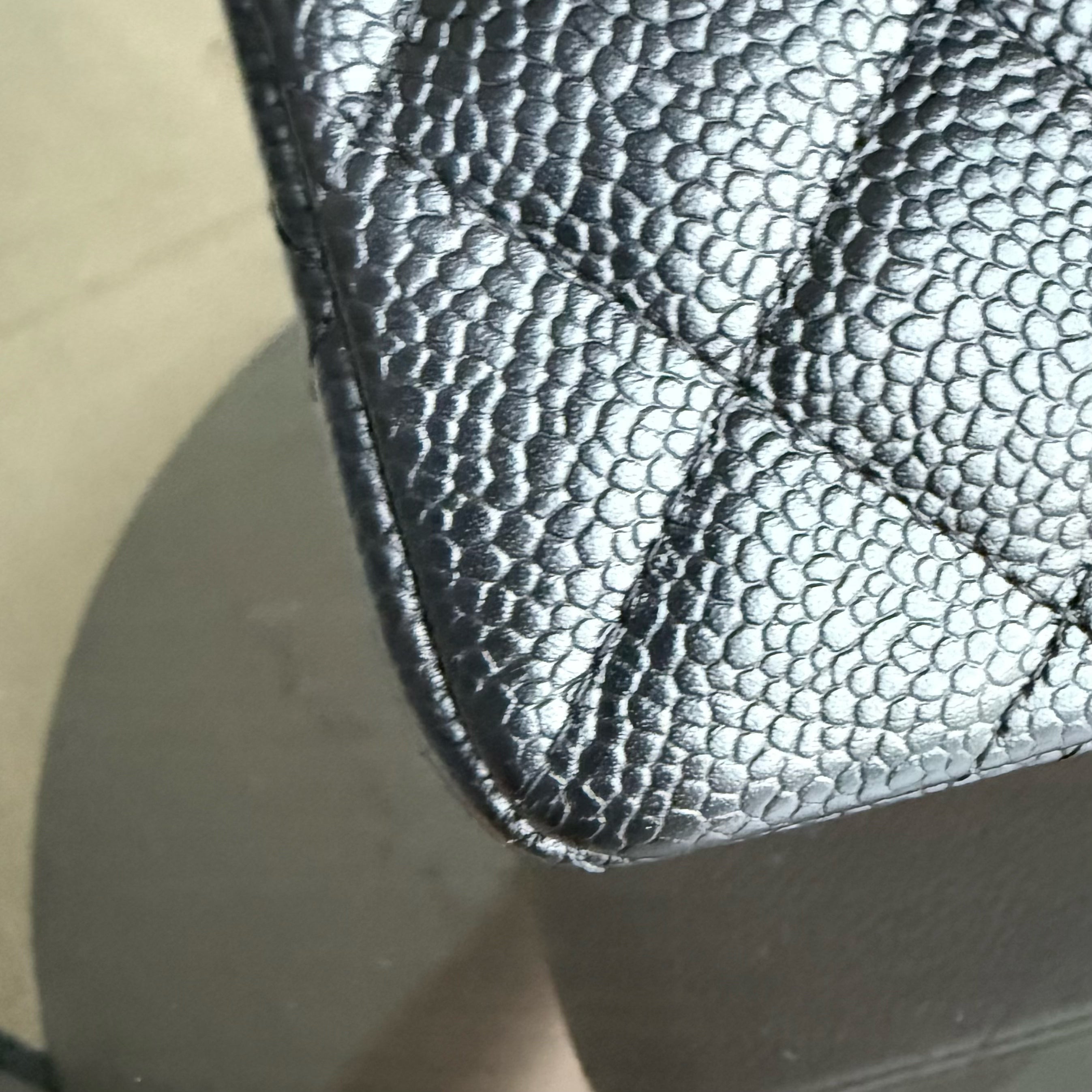 Chanel Classic Flap Small - Caviar 23CM Quilted Grained Calfskin Black Silver Hardware Series 13