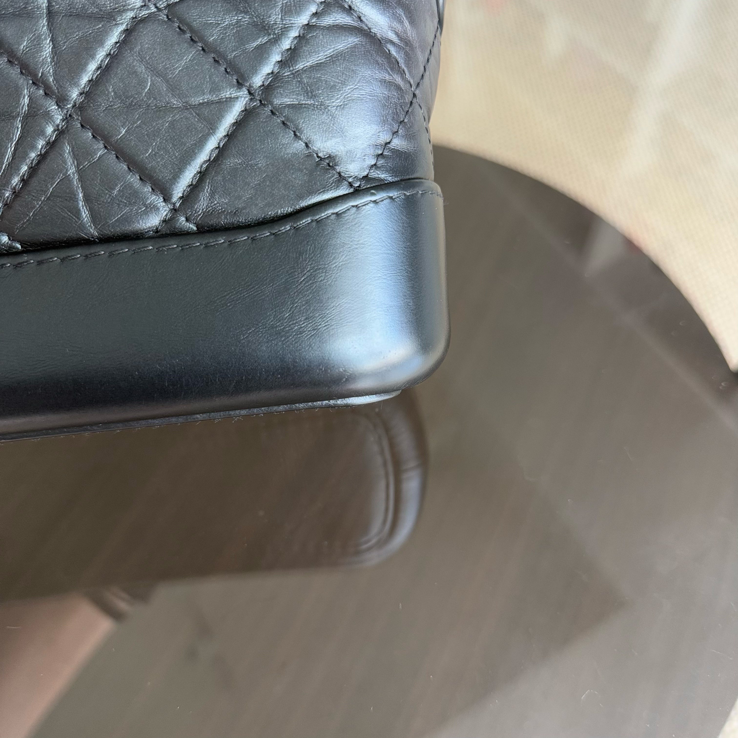 Chanel Gabrielle Small - Quilted Calfskin Black Gold Hardware Series 27