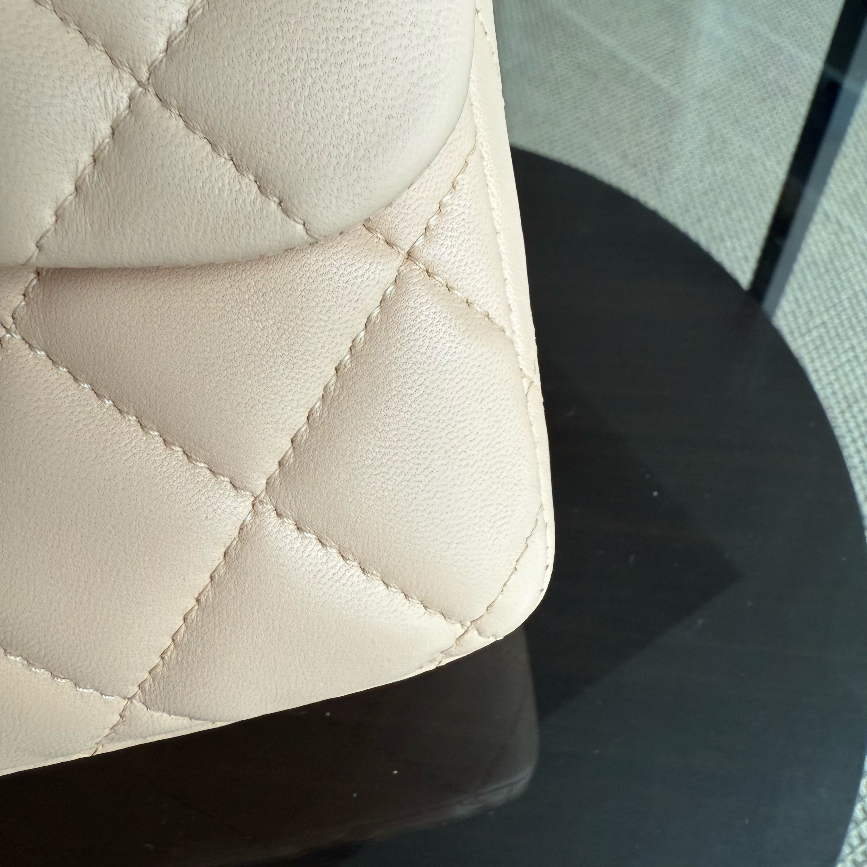Chanel Classic Flap Jumbo - 30CM Single Flap Quilted Lambskin Beige Gold Hardware Series 13