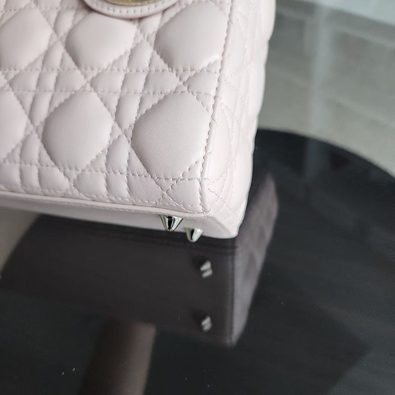 Dior Lady Small - Cannage Lambskin Light Blush Pink Gold Hardware