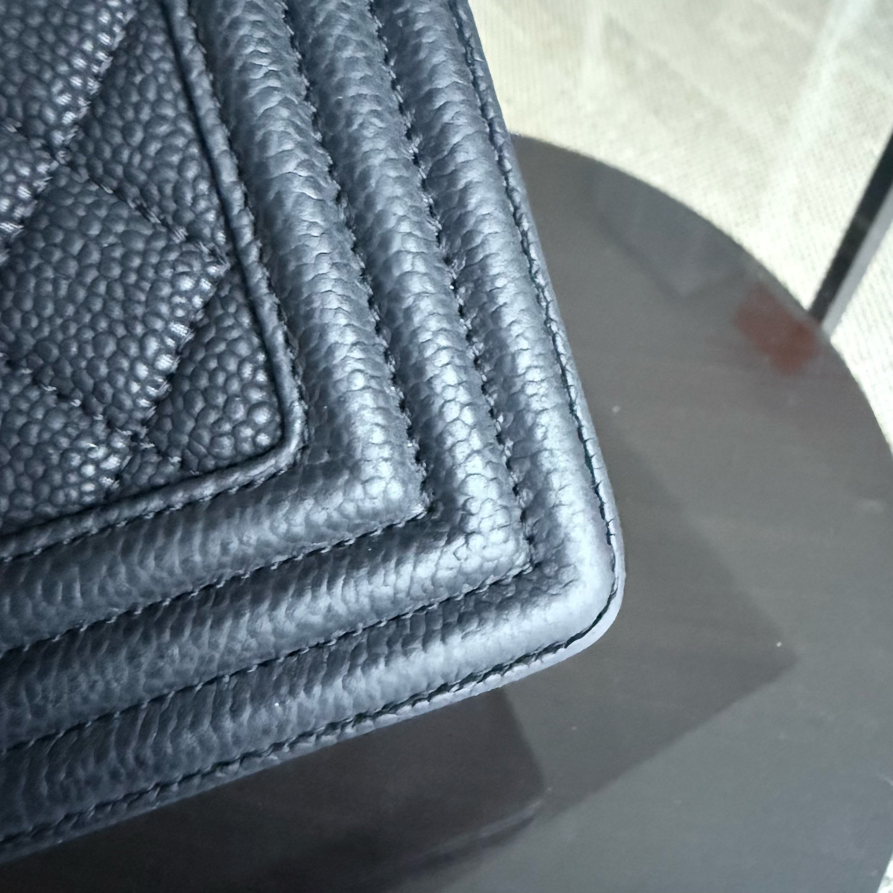Chanel Boy Medium - 25CM Caviar Iridescent Grained Calfskin Black Silver Hardware Series 17
