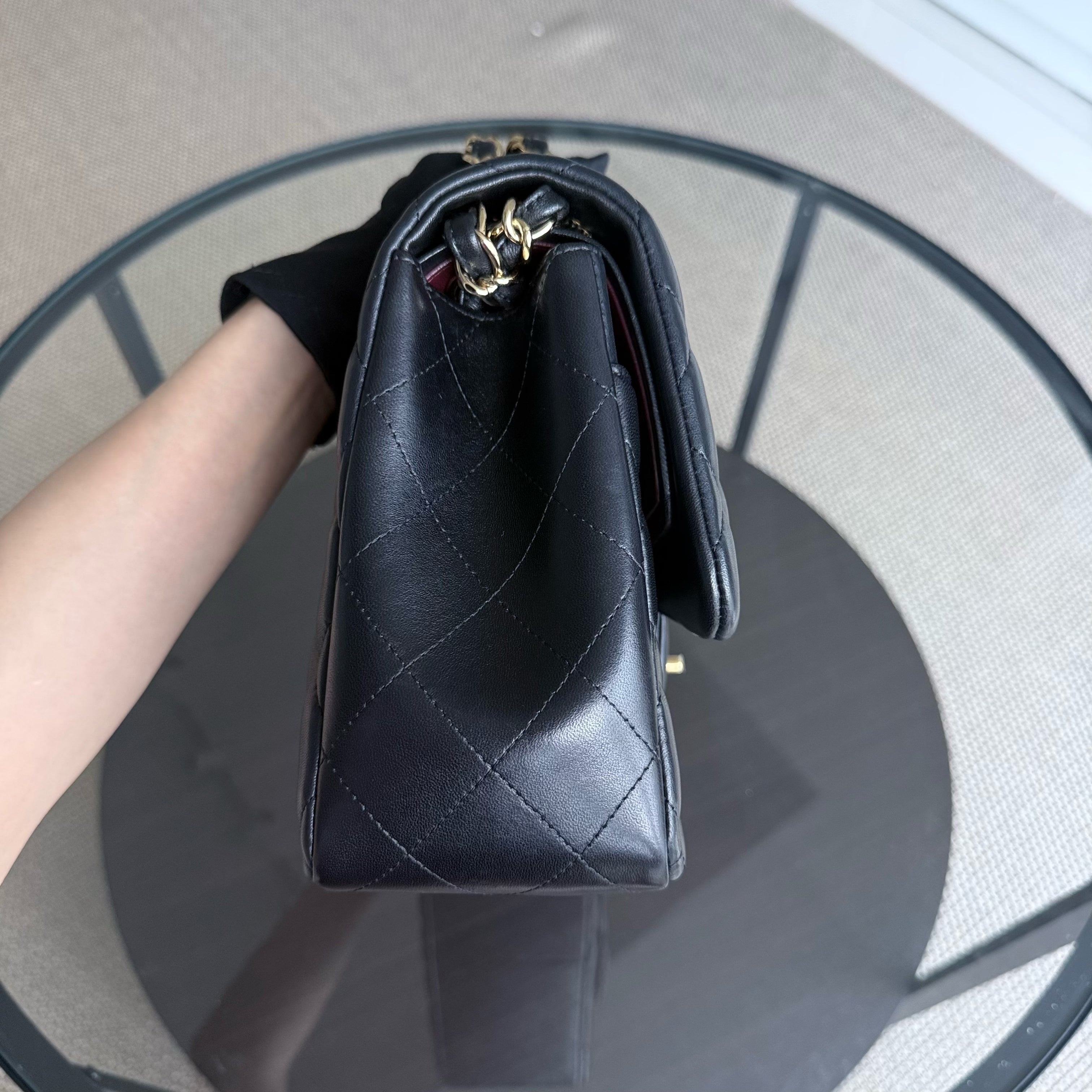 Chanel Classic Flap Jumbo - Double Flap 30CM Quilted Lambskin Black Gold Hardware Series 16