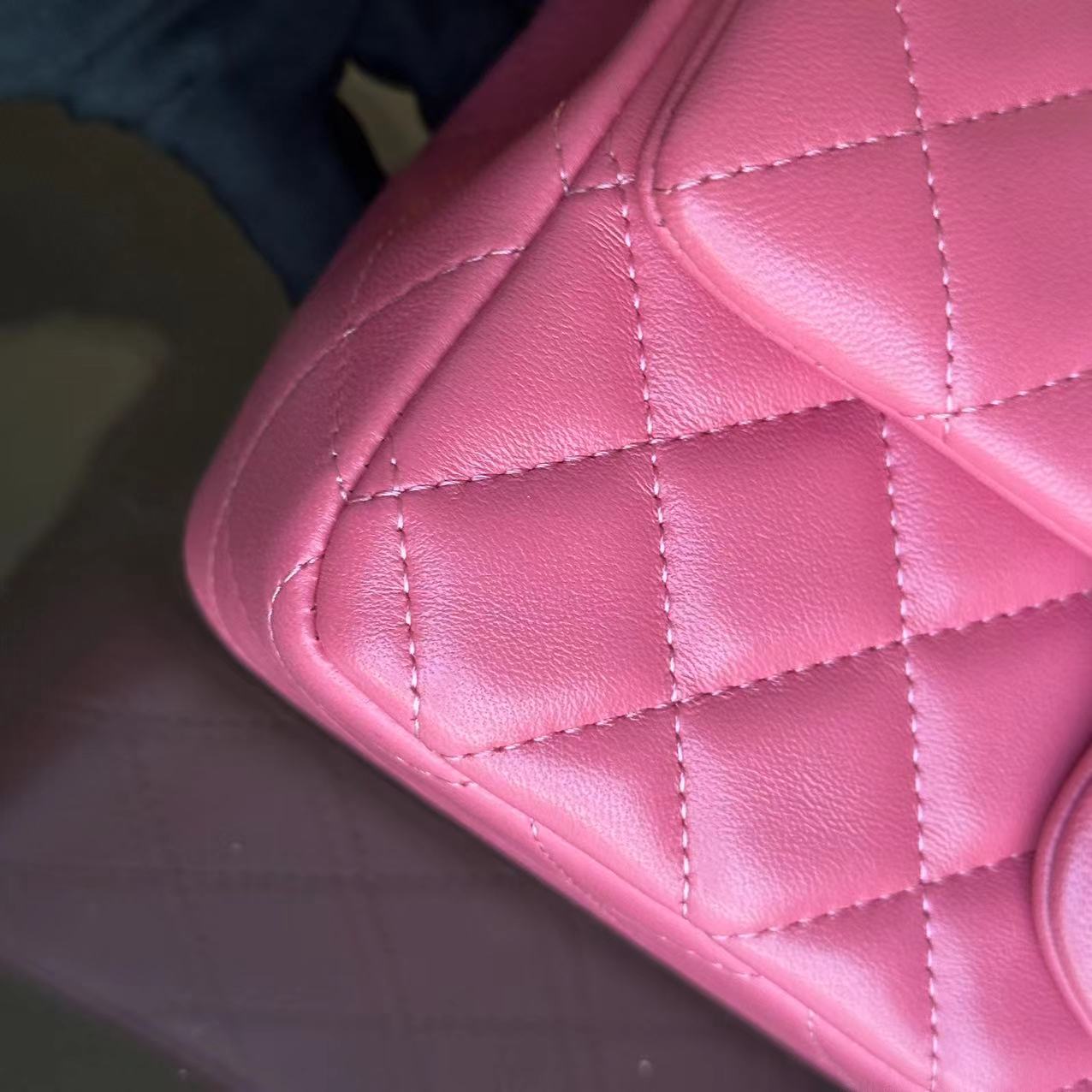 Chanel Classic Flap Mini - 20CM Rectangle Pink Quilted Lambskin Classic Flap Bag with Silver Hardware Series 28