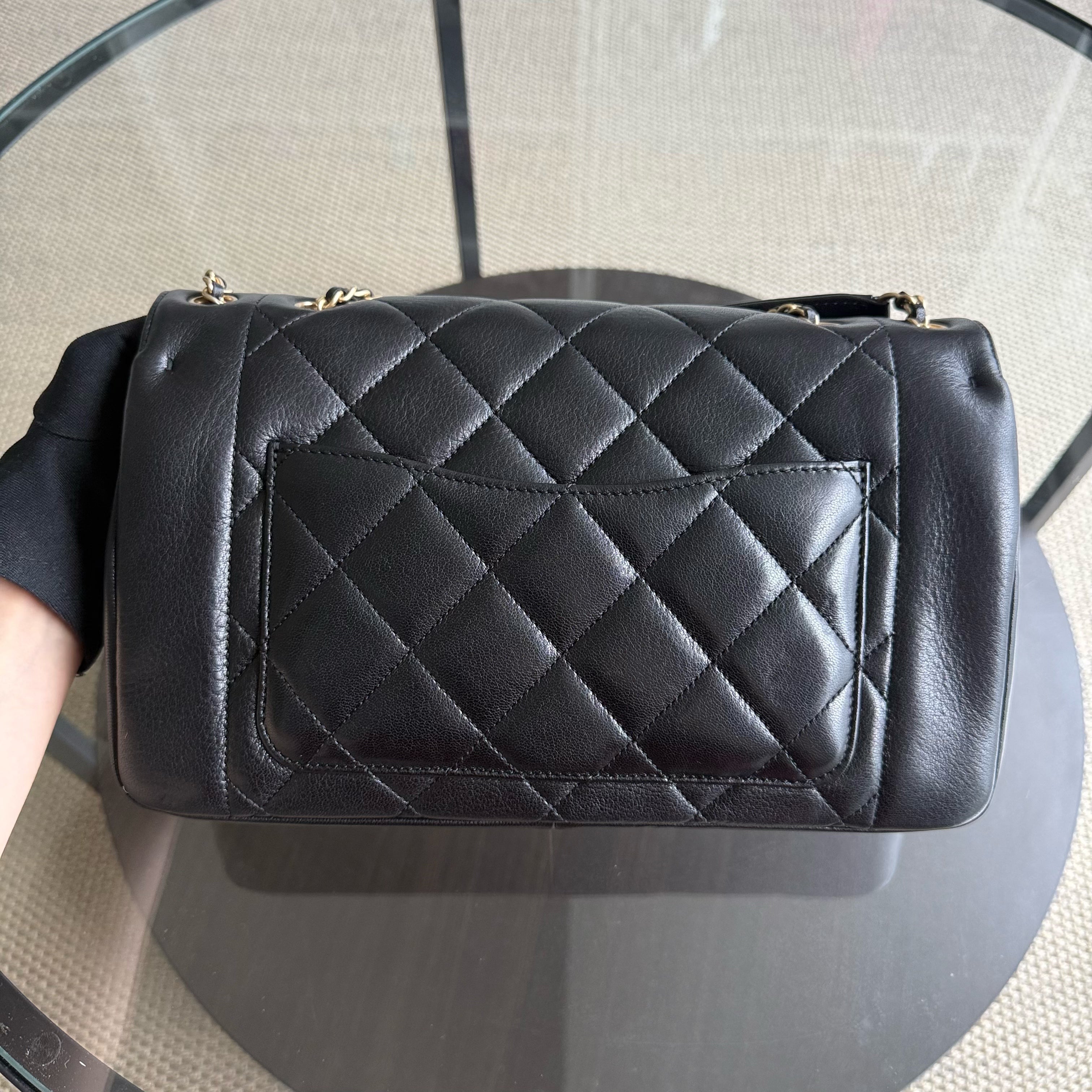 Chanel Diana Reissue - Quilted Lambskin 28CM Black Gold Hardware Series 20