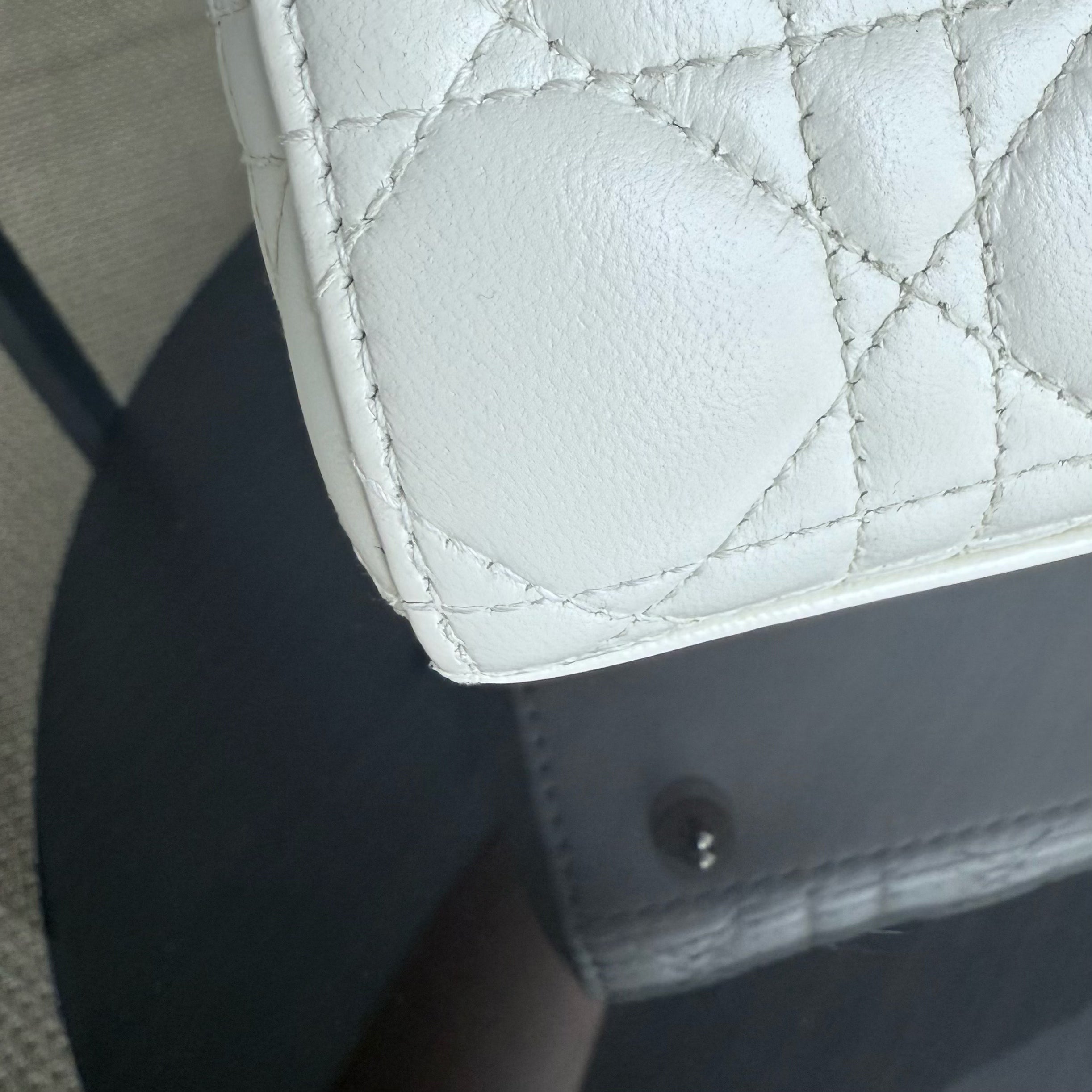 Dior Lady Small ABC - Cannage Lambskin White Gold Hardware MyABC