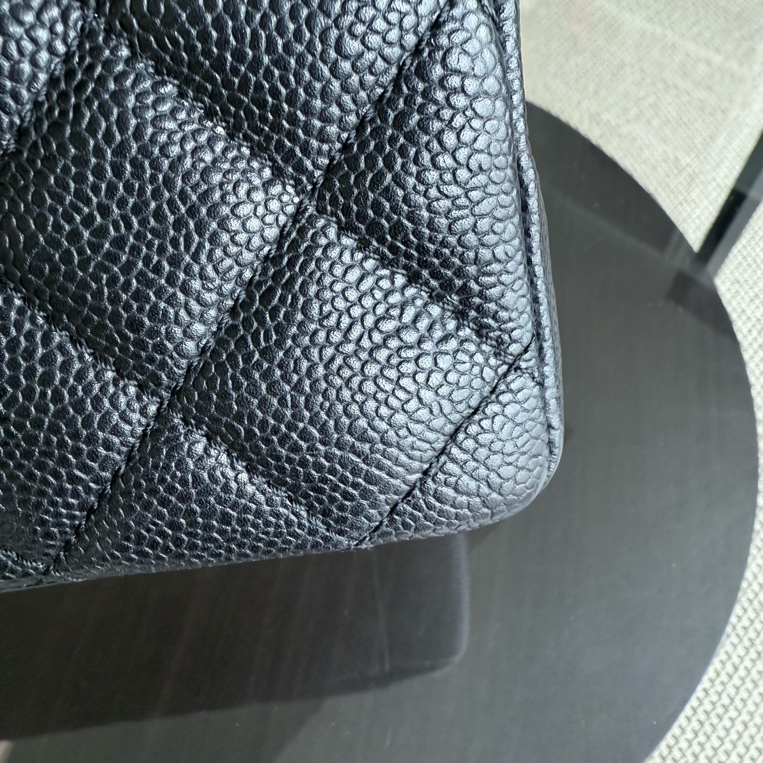 Chanel GST Grand Shopping Tote - Caviar Quilted Black Silver Hardware Series 12