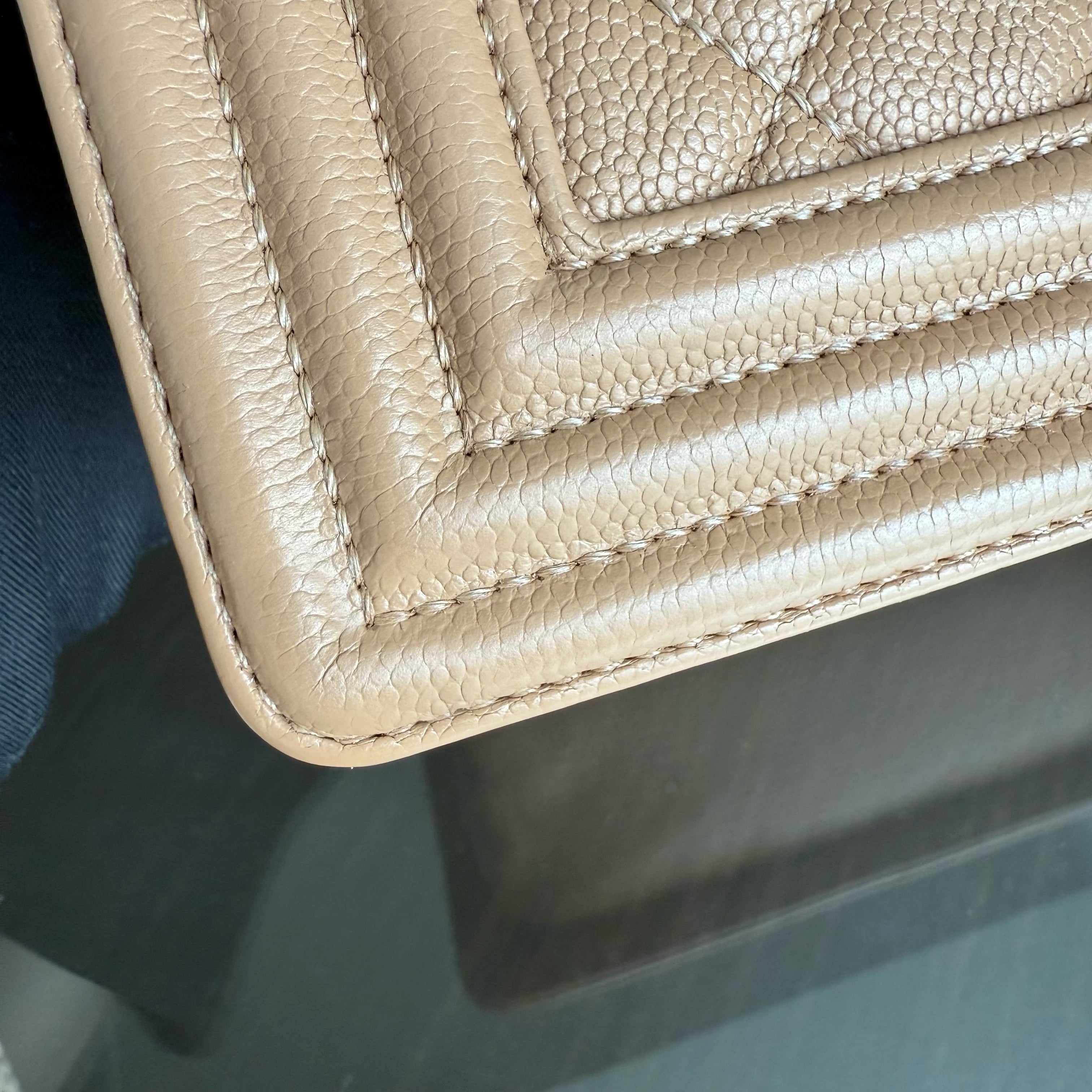 Chanel Boy Small - Caviar 20CM Quilted Caramel Gold Hardware Series 25