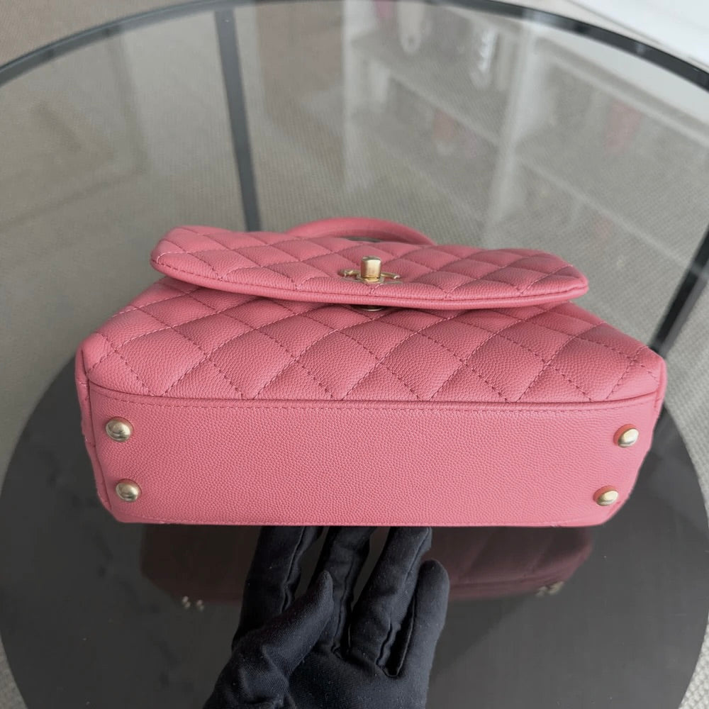 Chanel Coco Handle Small - Caviar Quitled Pink Gold Hardware Series 27
