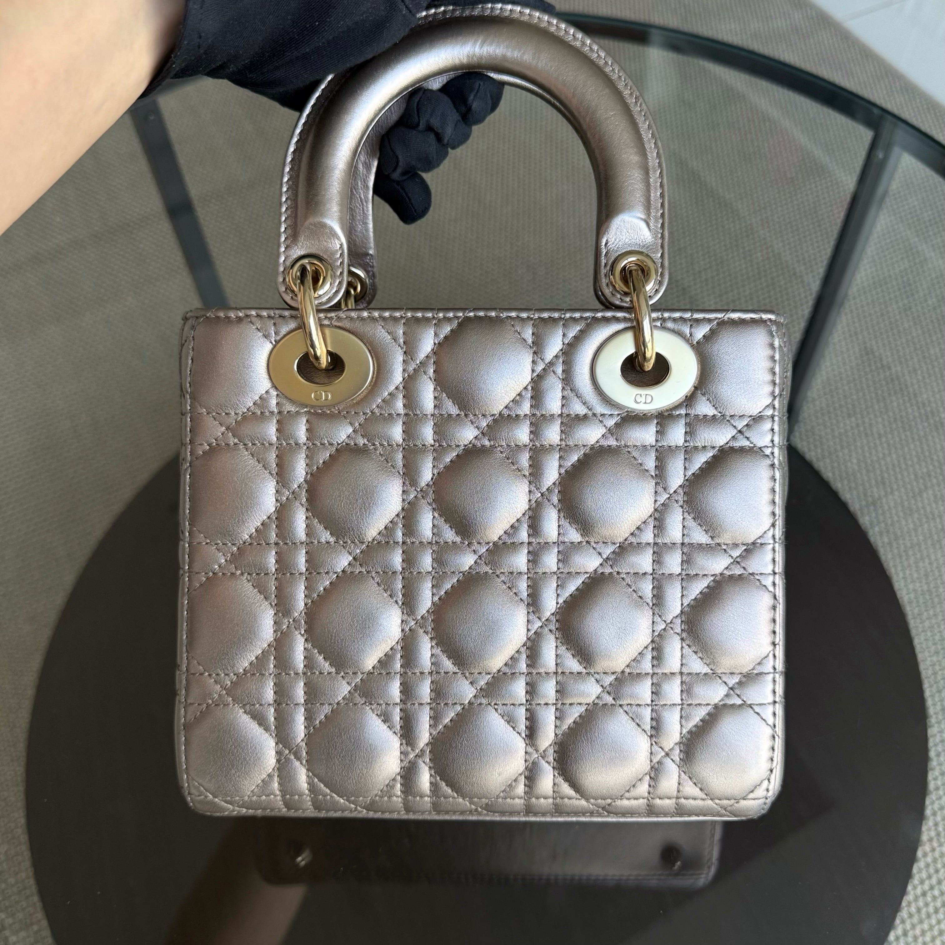 Dior Lady Small Flap ABC - Cannage Calfskin Gold Gold Hardware MyABC