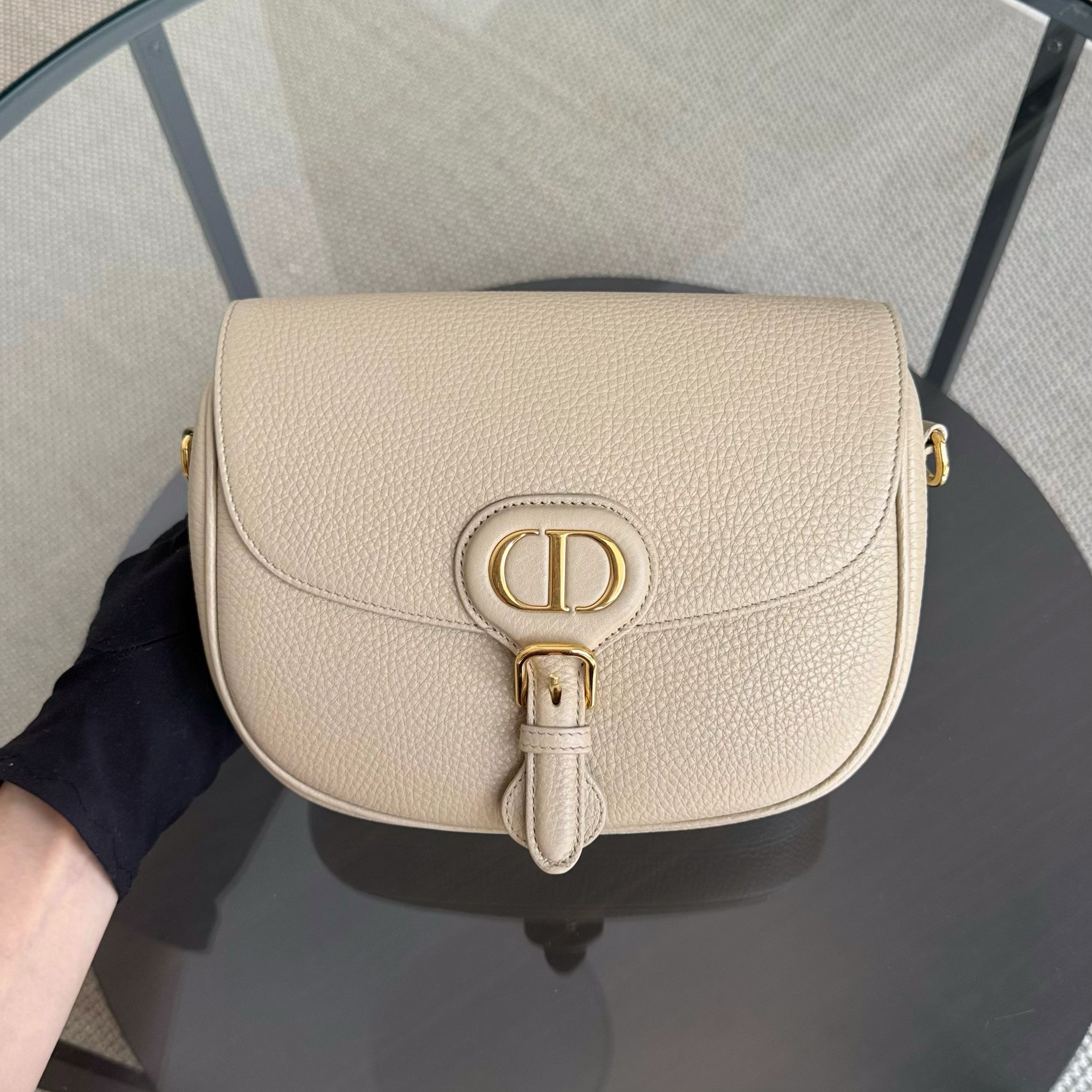 Dior Bobby Medium - Caviar Beige Gold Hardware