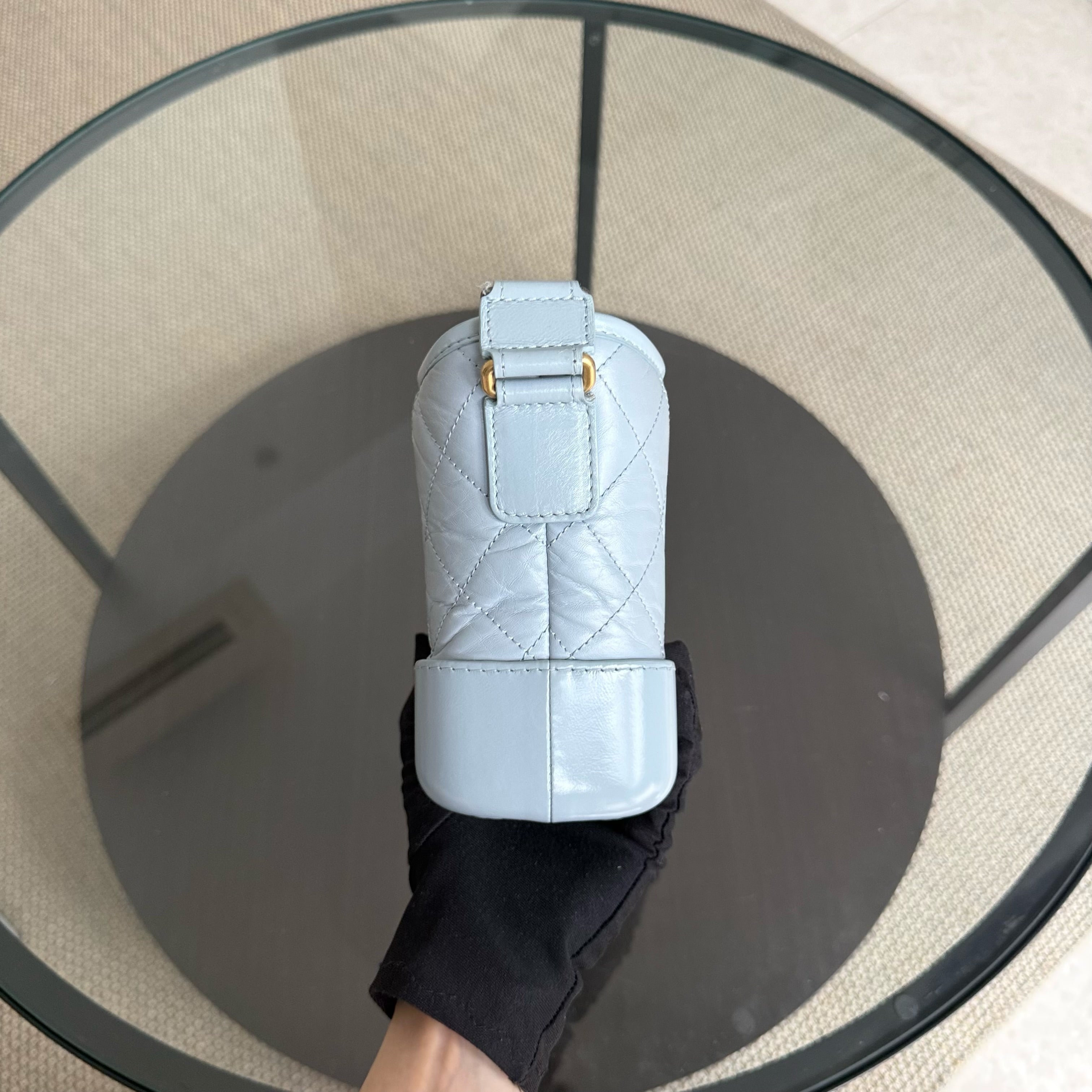 Chanel Gabrielle Small - Aged Calfskin Baby Blue Mixed Gold Hardware Series 27
