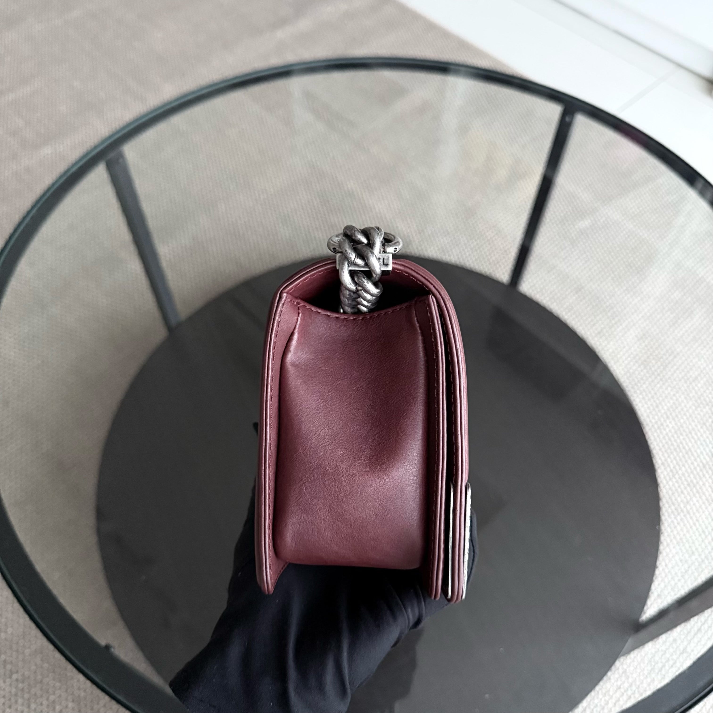 Chanel Boy Medium - 25CM Quilted Limited Edition Paris-Dallas Metal Edge Grained Calfskin Black Silver Hardware Series 19