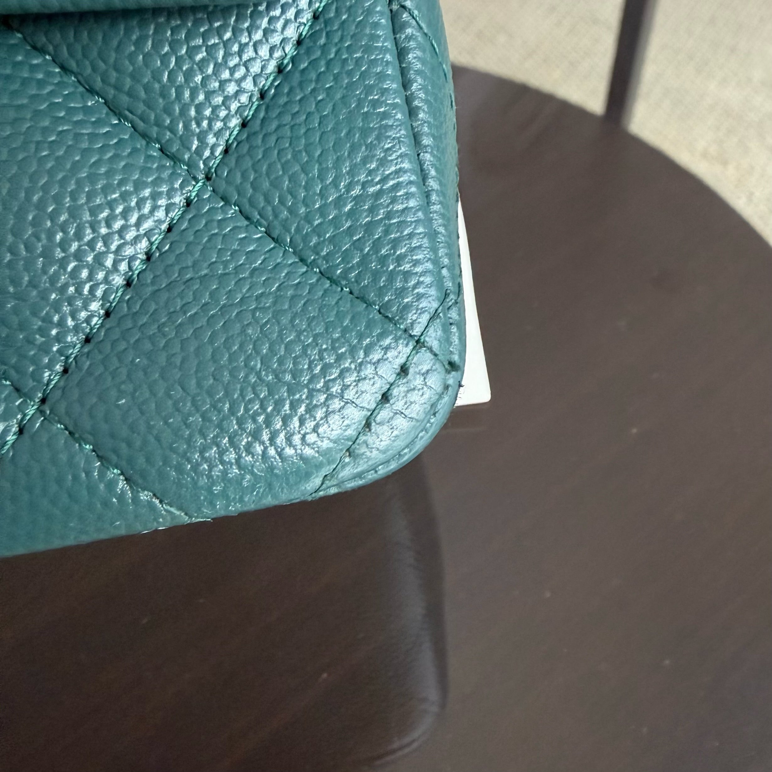 Chanel Classic Flap Mini - Caviar 20CM Quilted Dark Green Gold Hardware Series 24