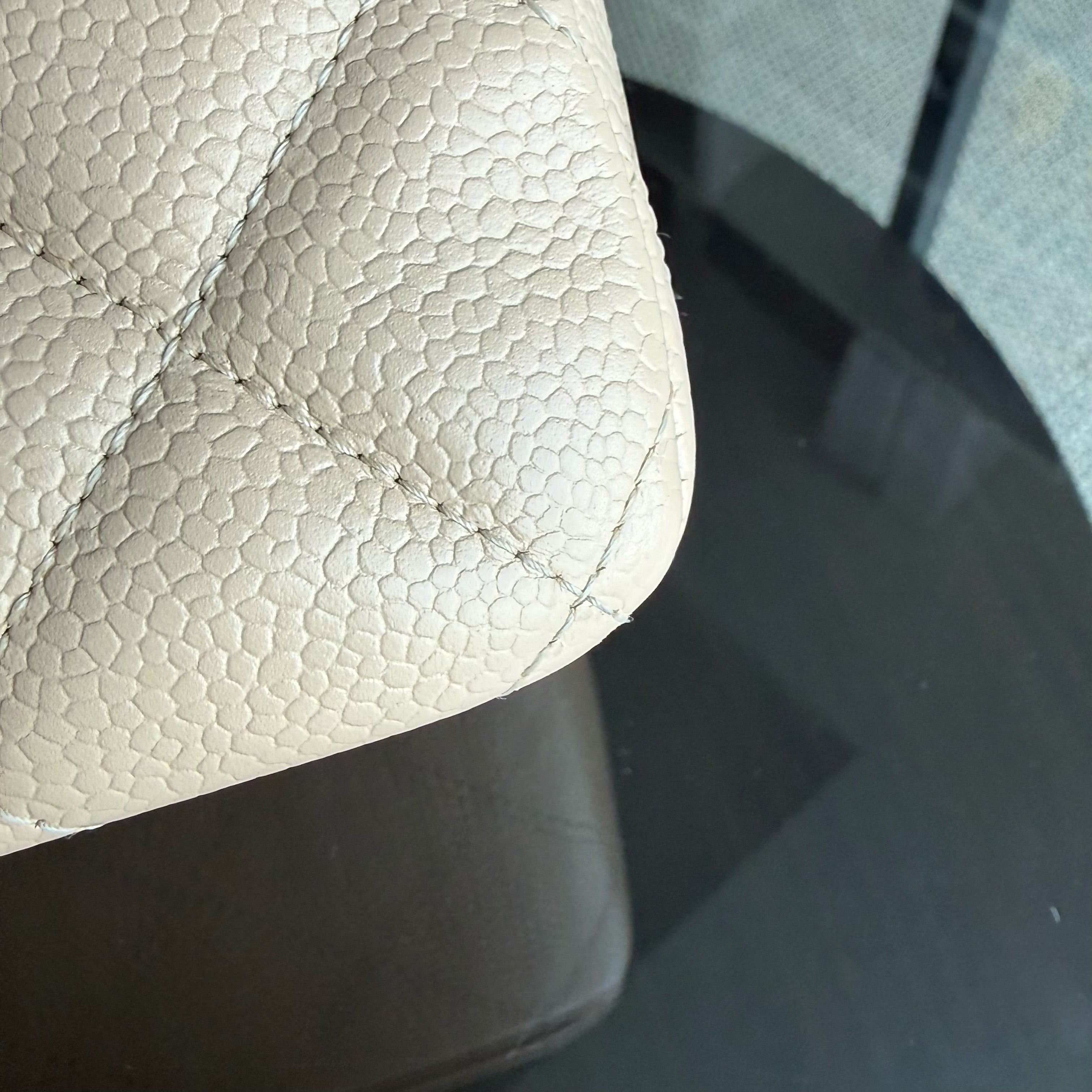 Chanel Classic Flap Jumbo - Caviar 30CM Single Flap Quilted Beige 24K Gold Hardware Series 12