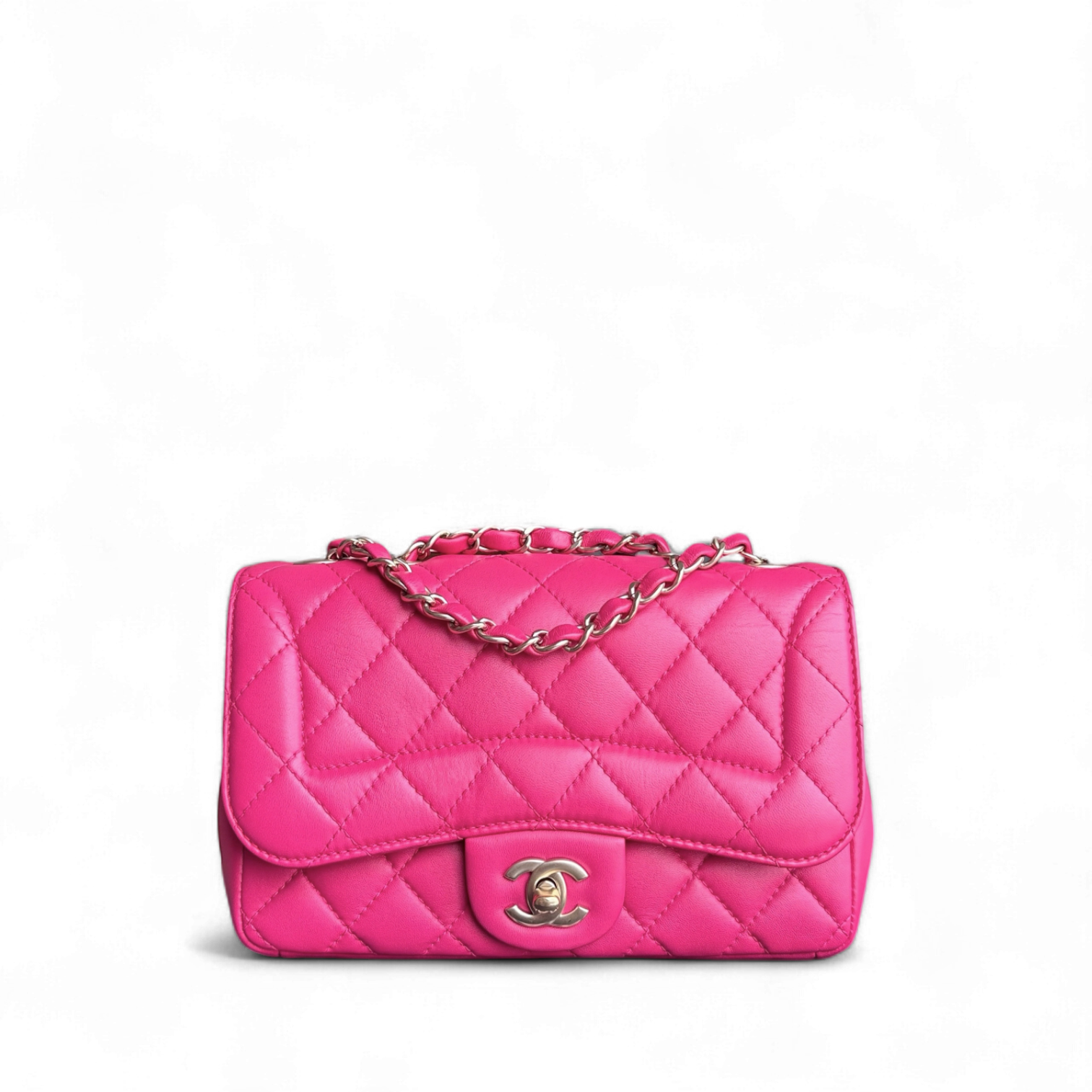 Chanel Chic Flap Small - 23CM Quilted Lambskin Hot Pink Gold Hardware Series 22
