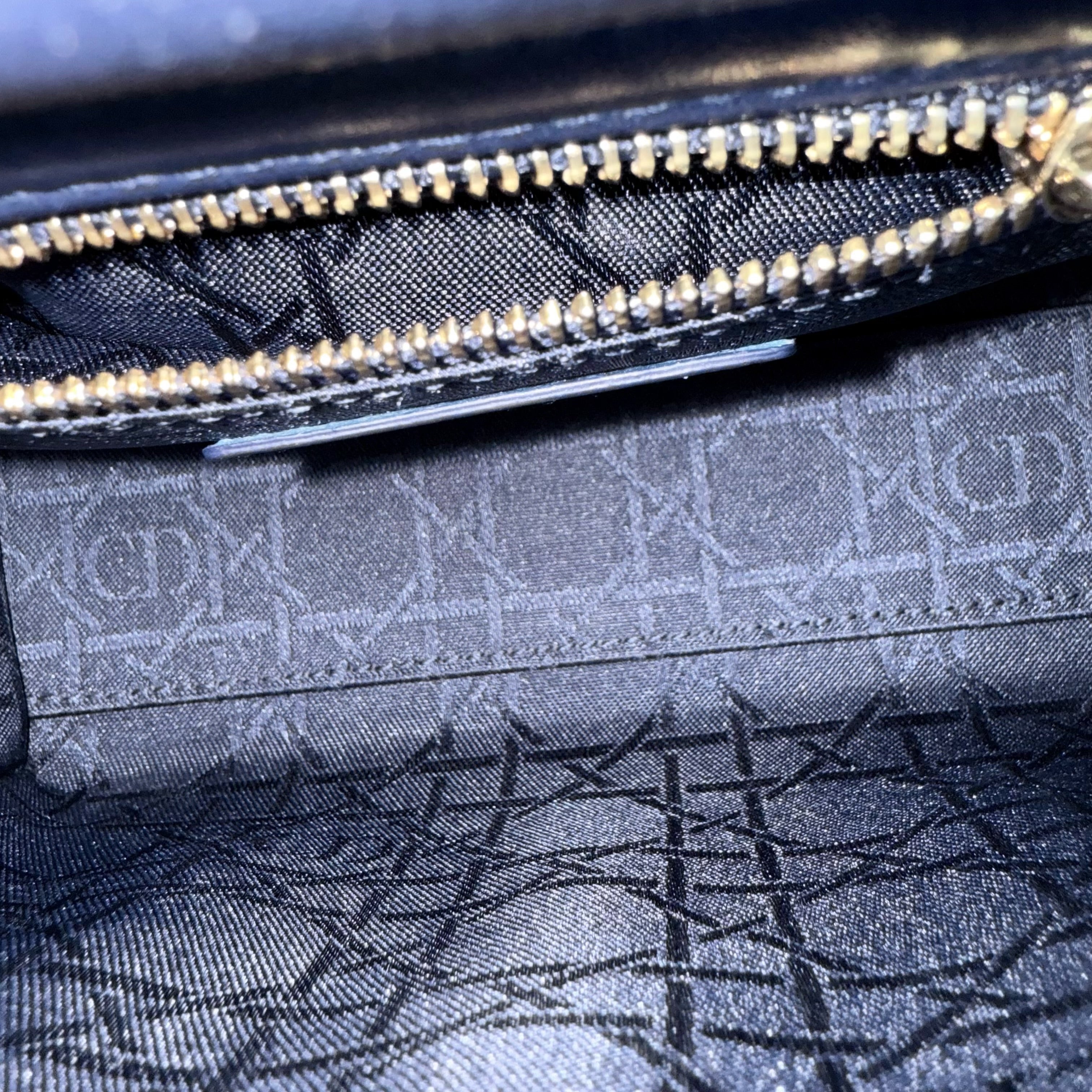 Dior Lady Mini - Cannage Lambskin Dark Blue Gold Hardware Chain Strap