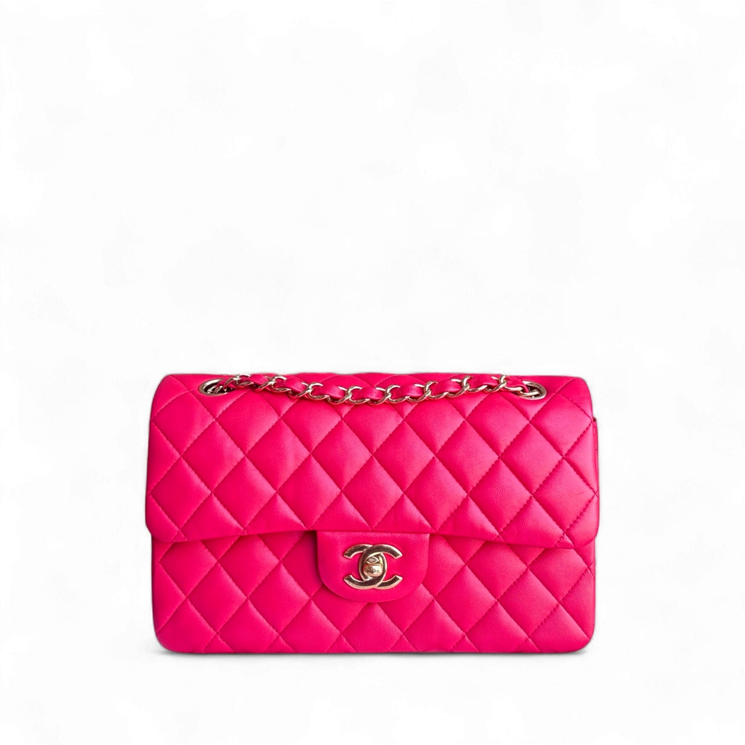 Chanel Classic Flap Small - 23CM Quilted Lambskin Red Gold Hardware Series 25