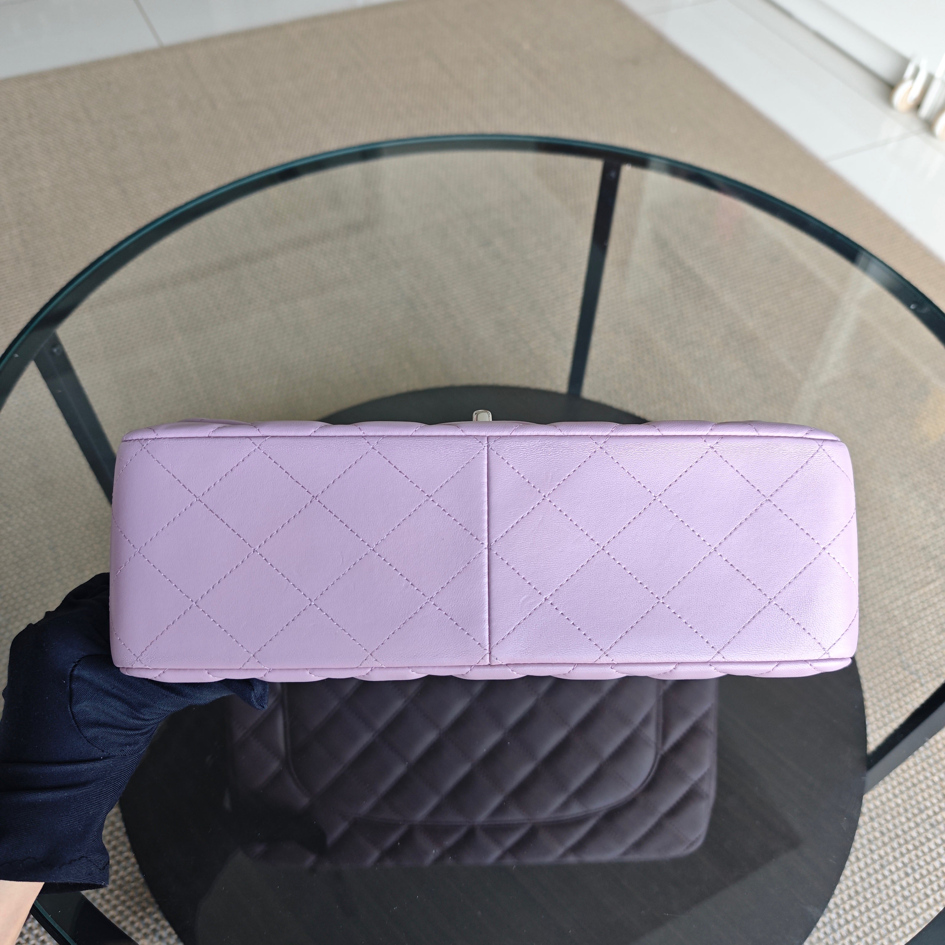 Chanel Classic Flap Jumbo - Double Flap 30CM Quilted Lambskin Light Violet Hardware Series 16