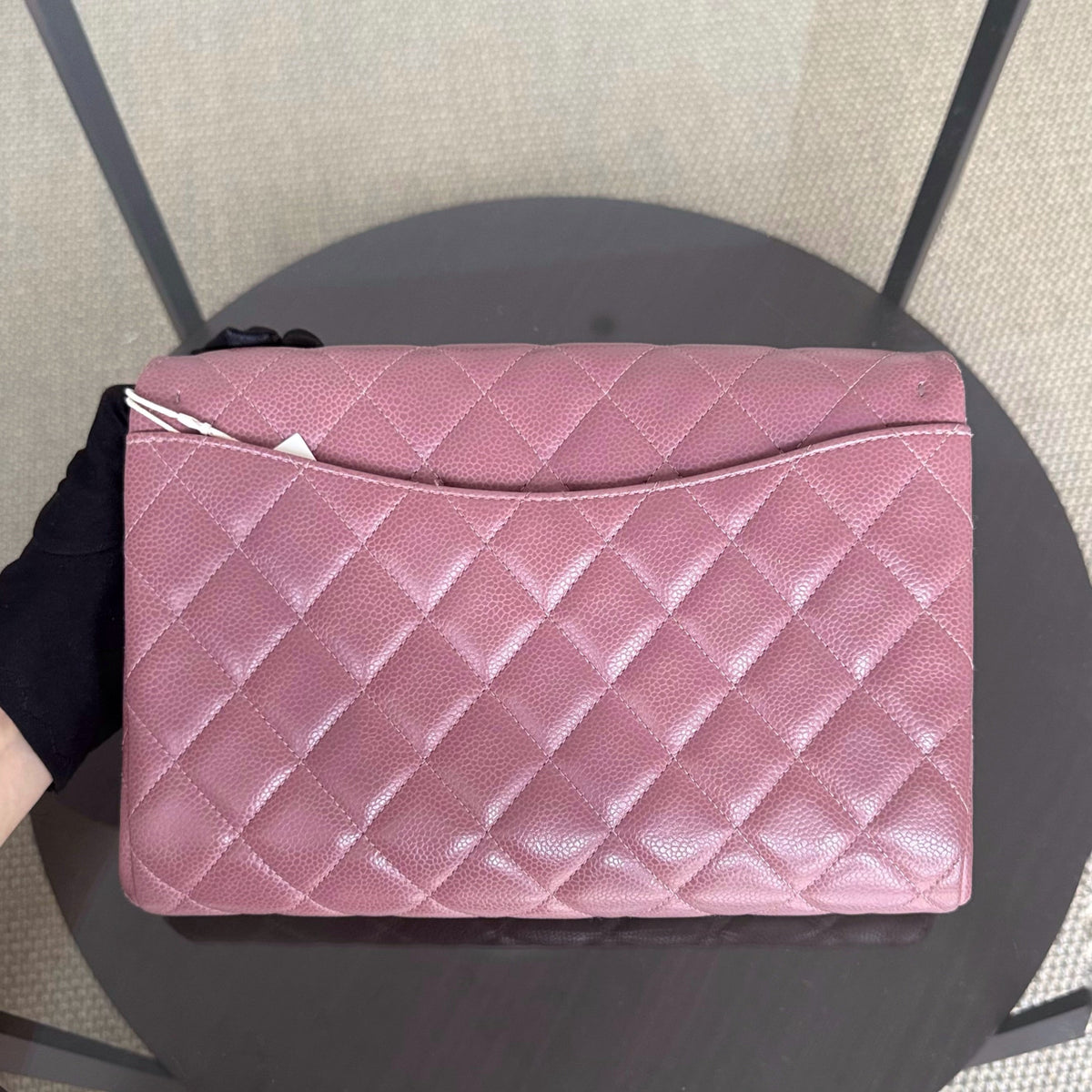 Chanel Timeless Flap - Single Flap Clutch Quilted Caviar Pink Silver Hardware Series 21