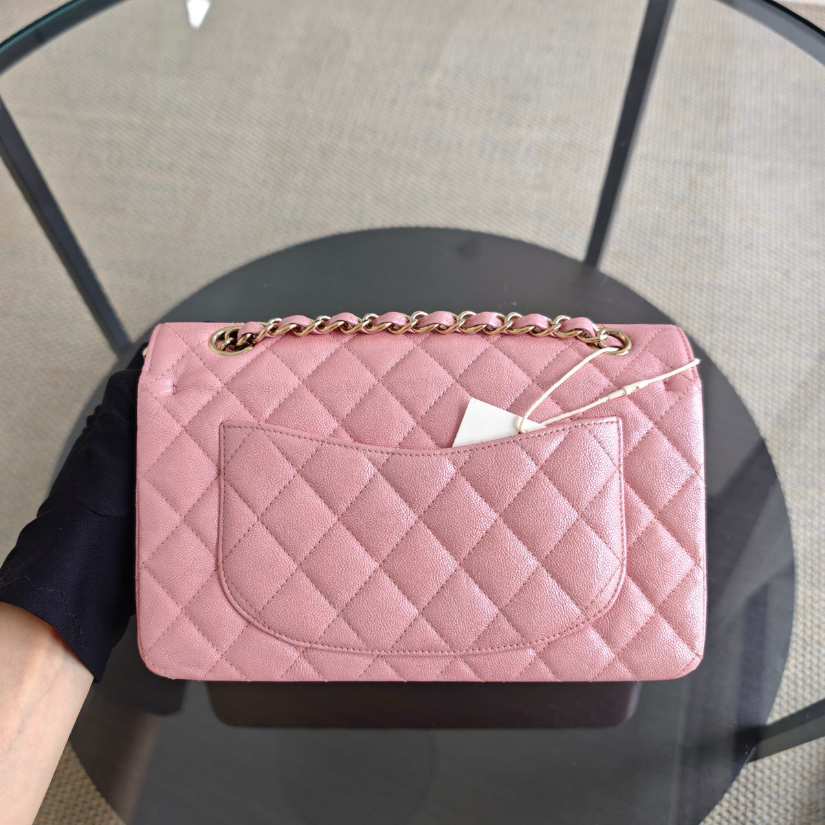 Chanel Classic Flap Small - Caviar 23CM Quilted Light Pink Gold Hardware Series 27