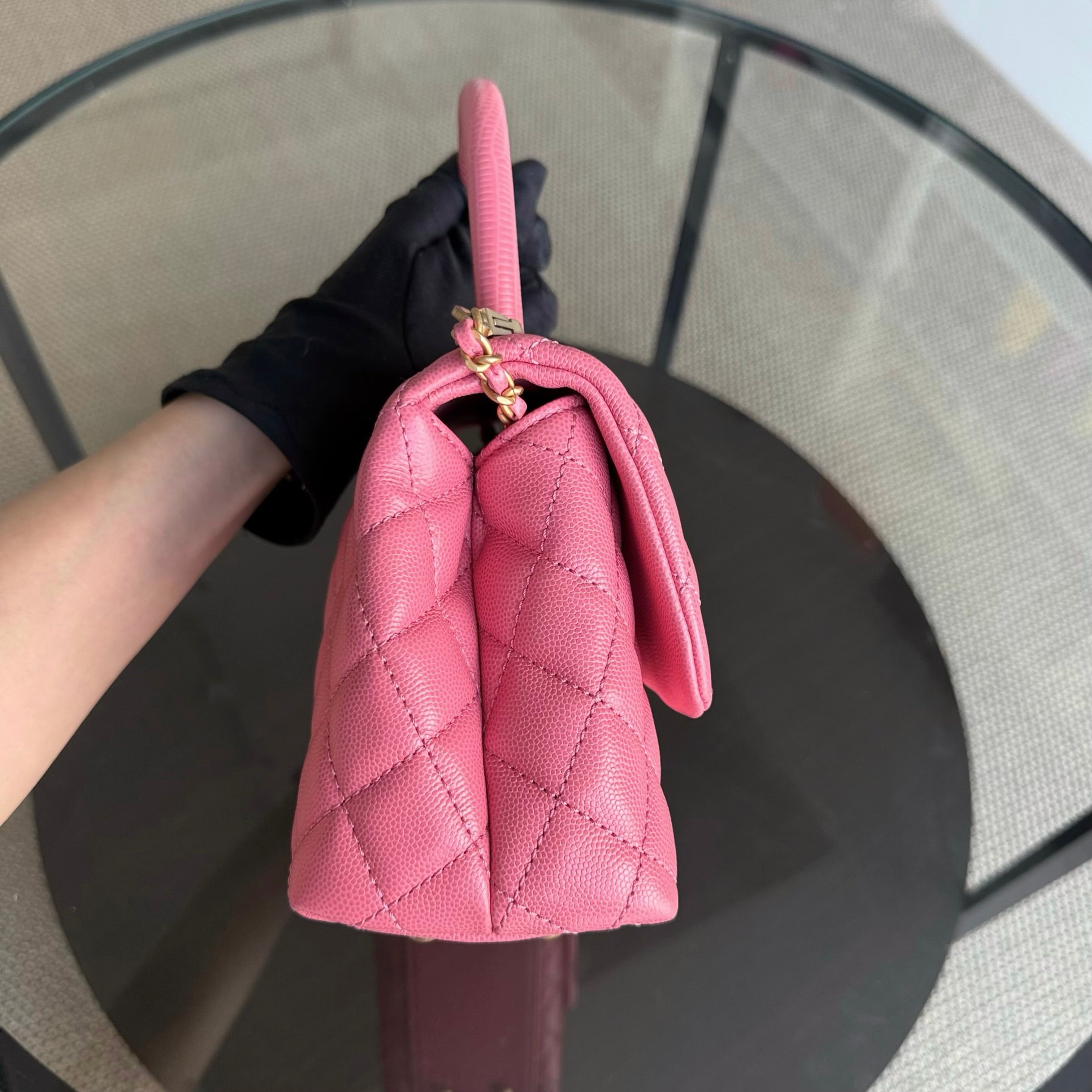 Chanel Coco Handle Small - Caviar Quilted Pink Gold Hardware Series 27
