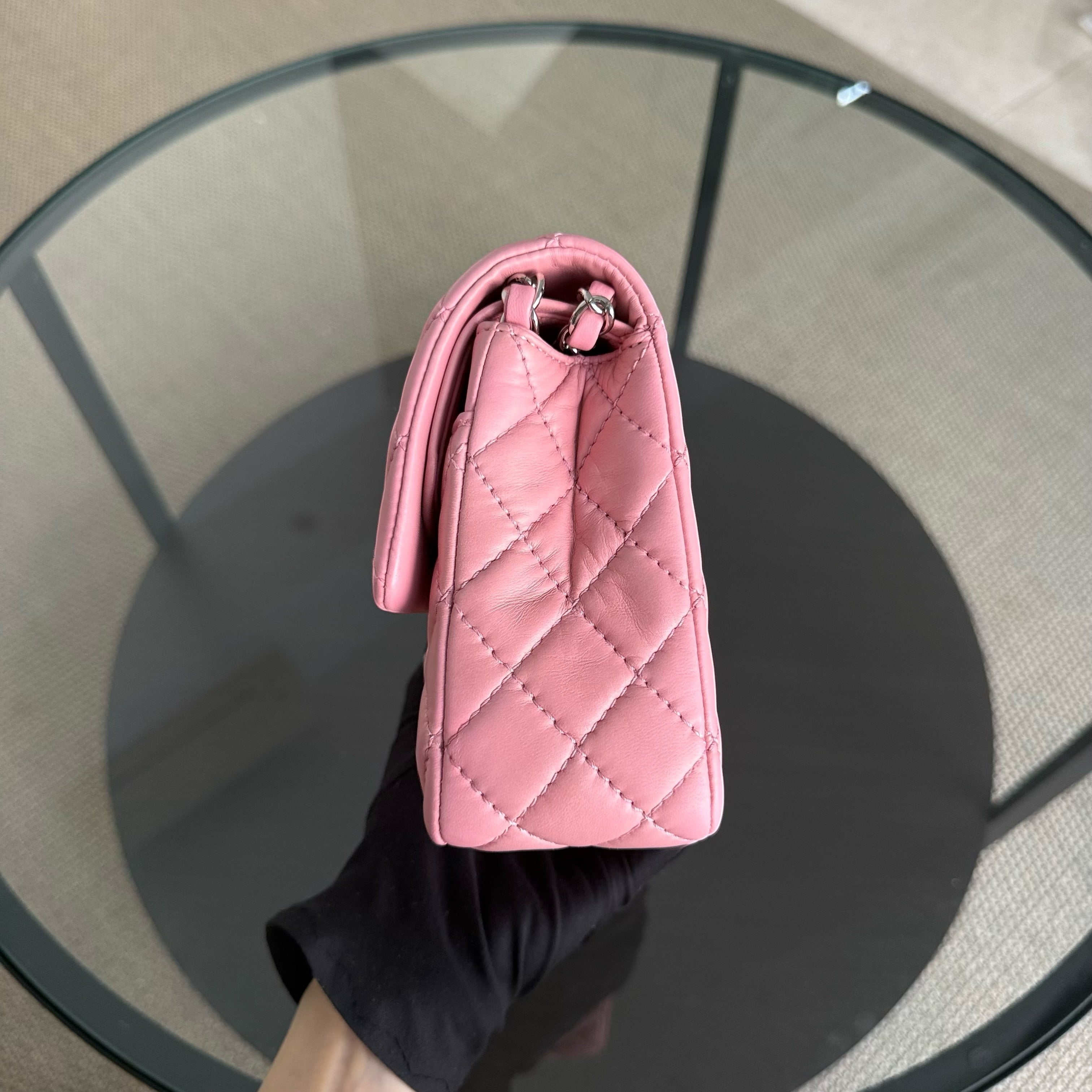 Chanel Classic Flap Medium - 25CM Quilted Lambskin Light Pink Gold Hardware Series 12