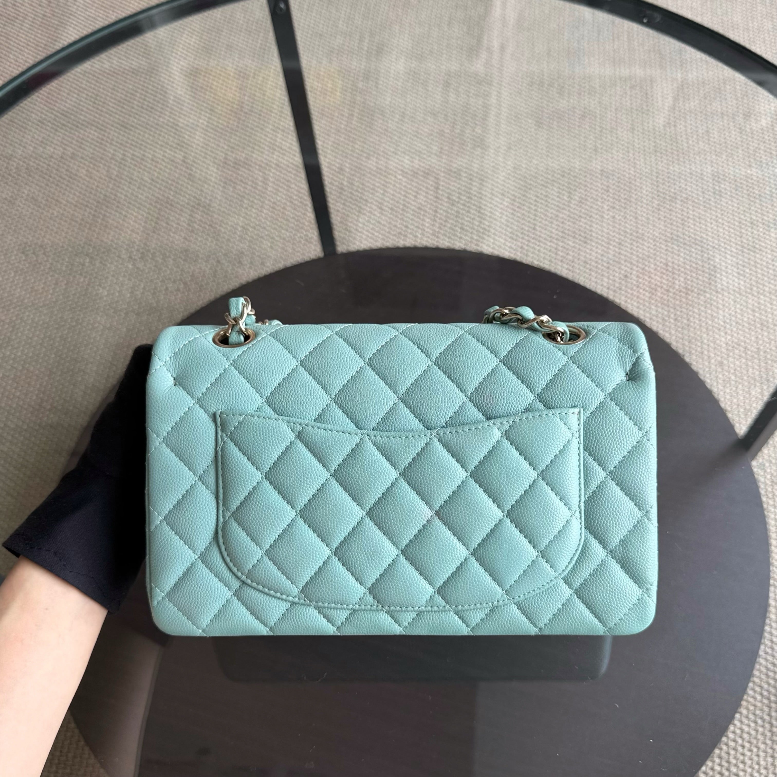 Chanel Classic Flap Small - Caviar 23CM Quilted Mint Green Blue Gold Hardware Series 29