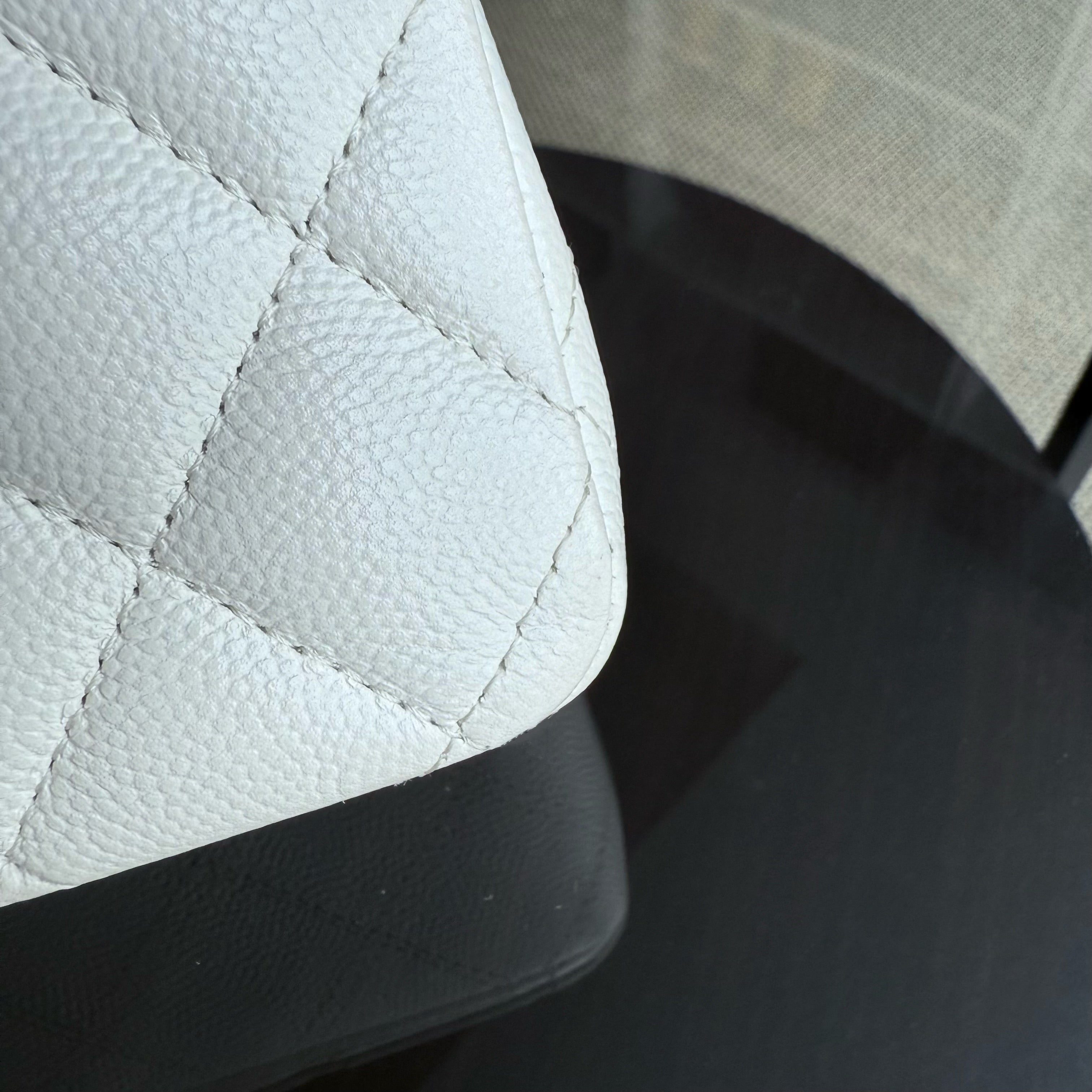 Chanel Classic Flap Medium - 25CM Quilted Caviar White Gold Hardware Series 26