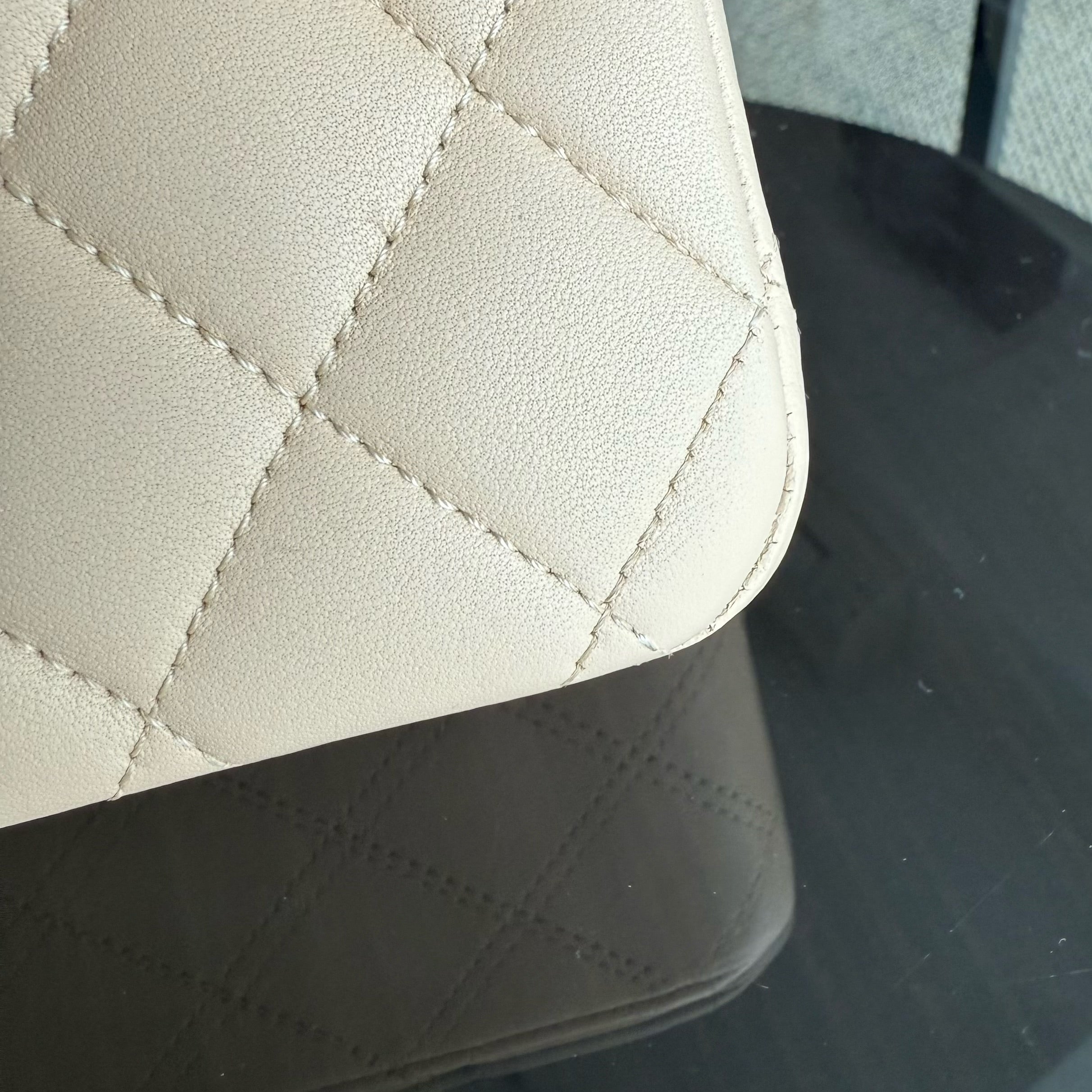 Chanel Classic Flap Medium - 25CM Quilted Lambskin Beige Gold Hardware Series 18