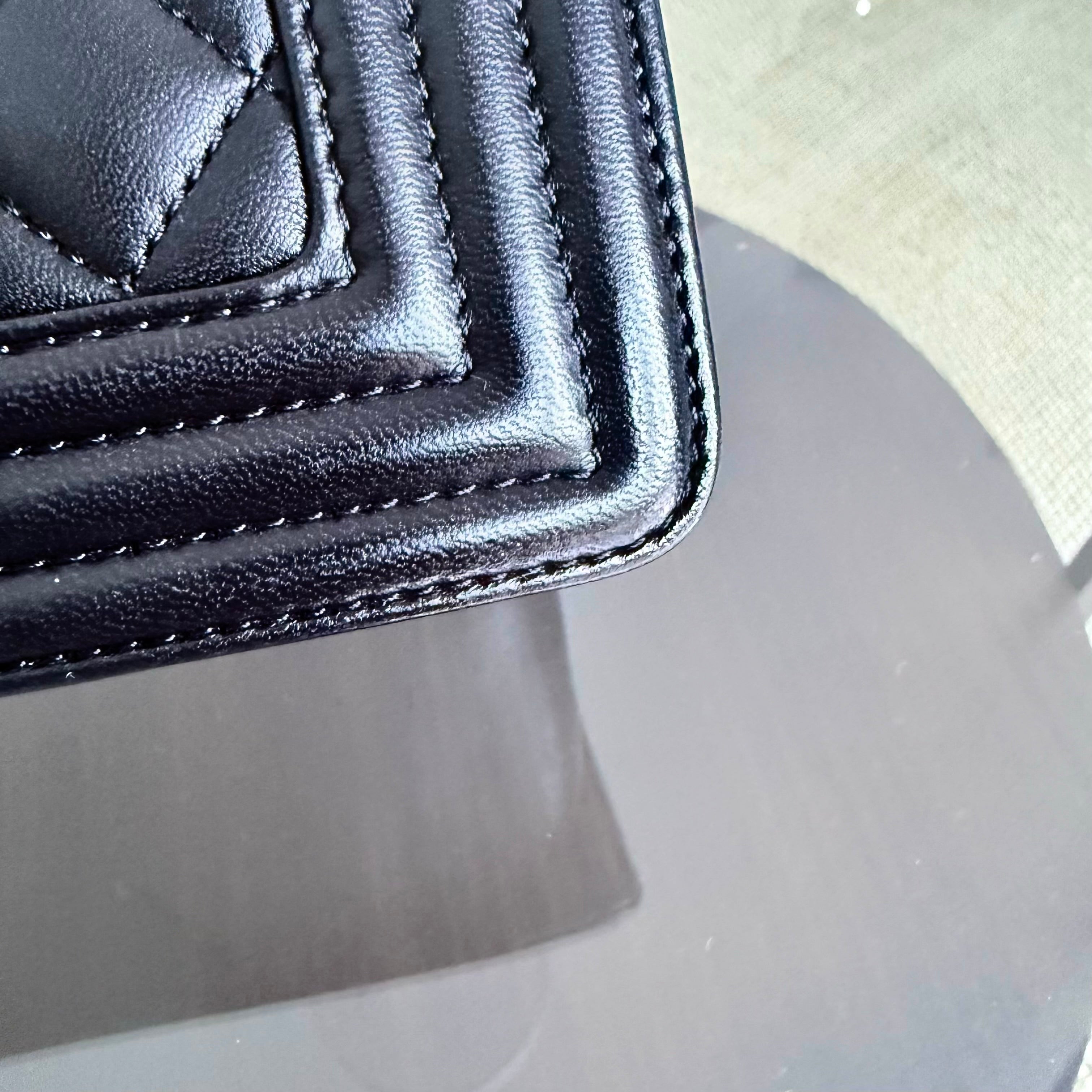 Chanel Boy Medium - Lambskin 25CM Quilted Black Gold Hardware Series 23