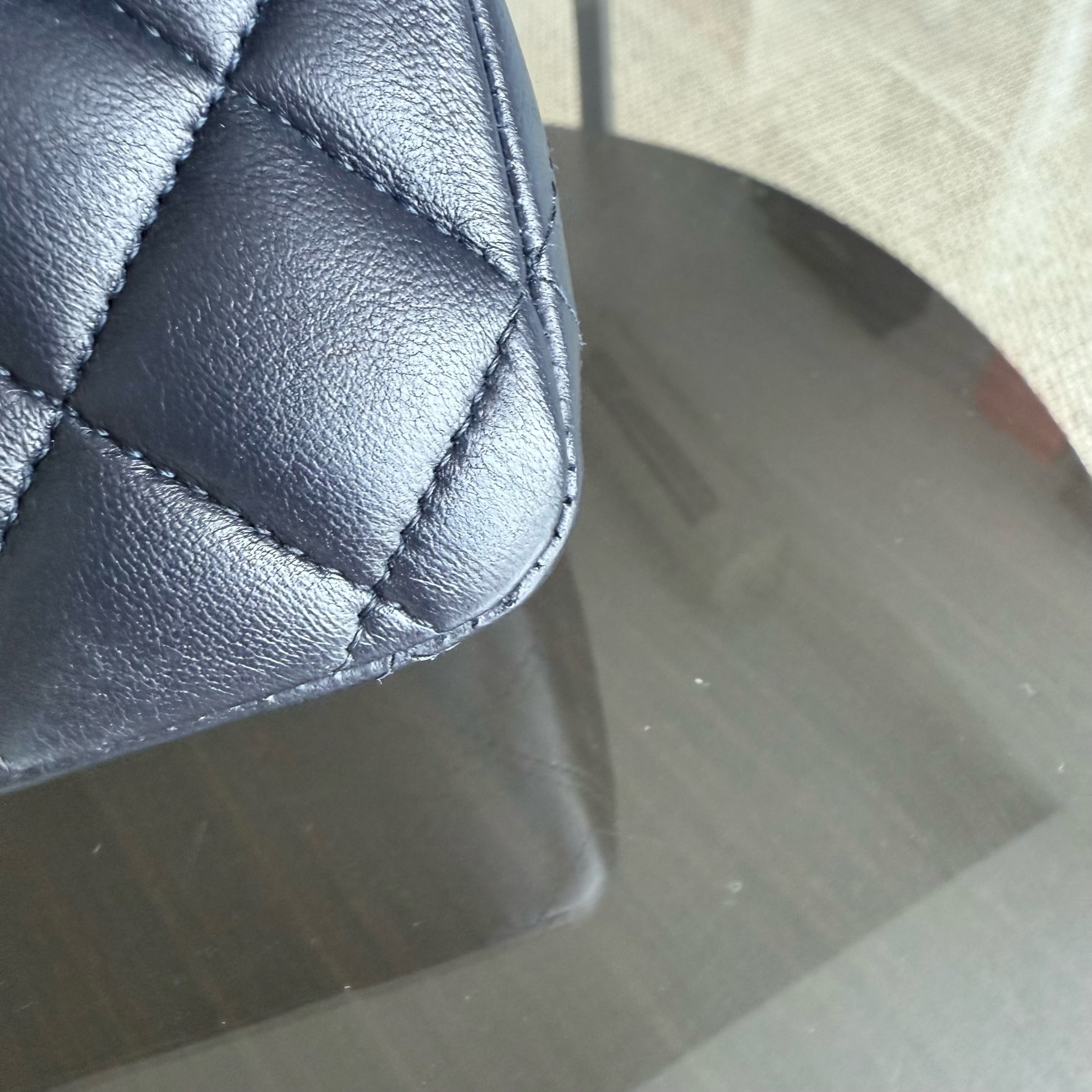 Chanel Classic Flap Medium - 25CM Quilted Lambskin Midnight Blue Gold Hardware Series 20