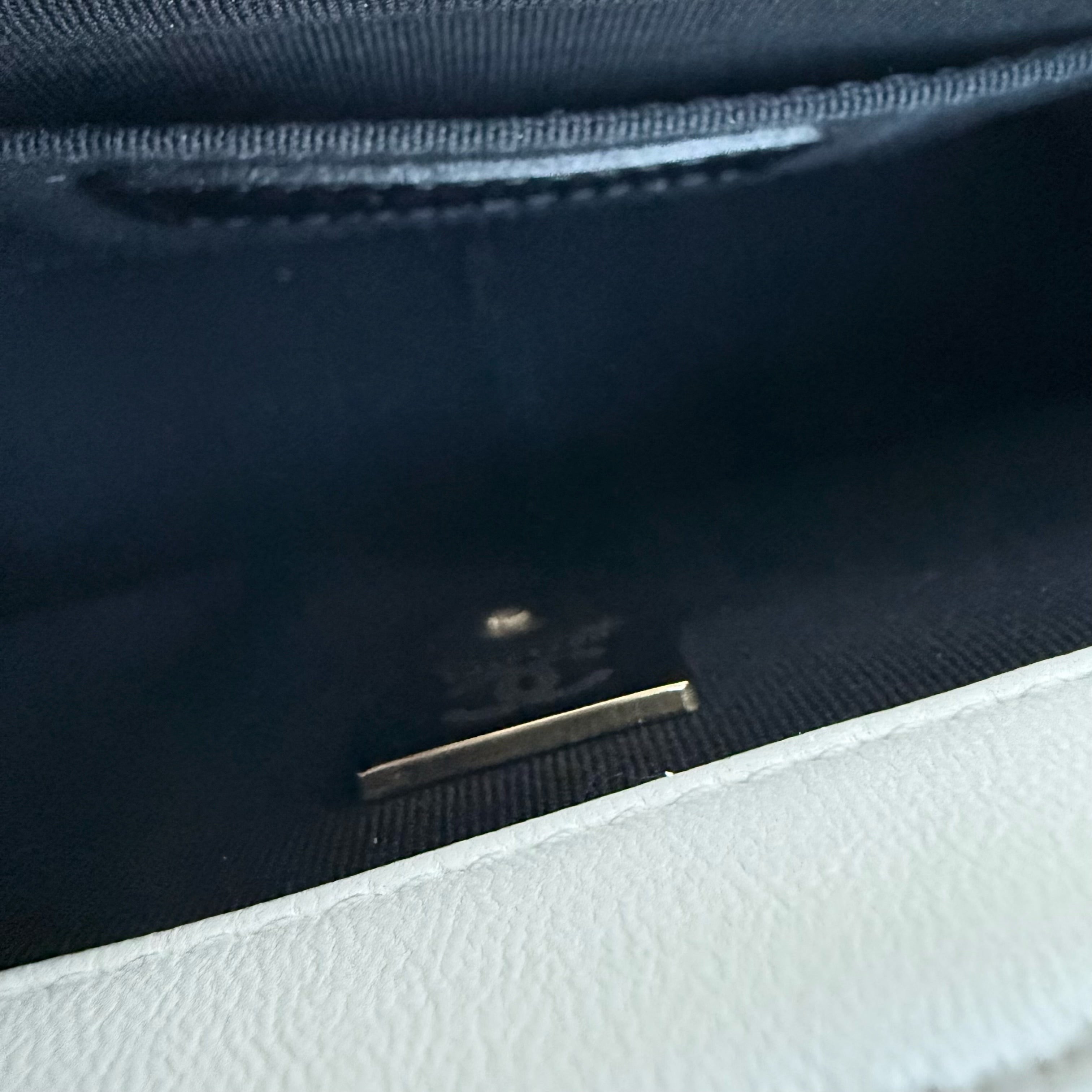 Chanel Classic Flap Mini Square - 17CM Quilted Lambskin White Gold Hardware Microchip